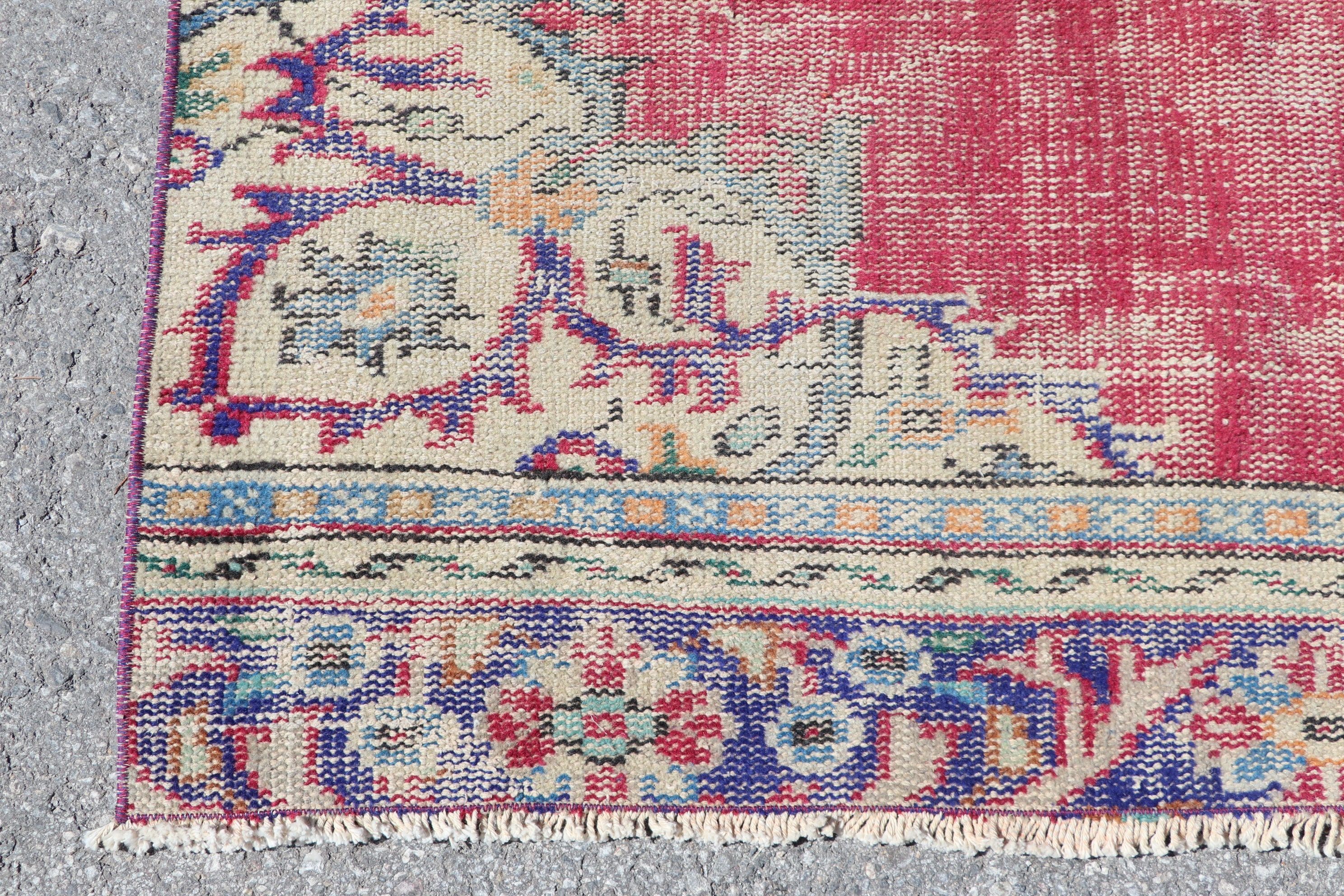 Vintage Rug, Nursery Rug, Anatolian Rug, Turkish Rug, Floor Rugs, Vintage Decor Rug, Red  4.2x8.8 ft Area Rug