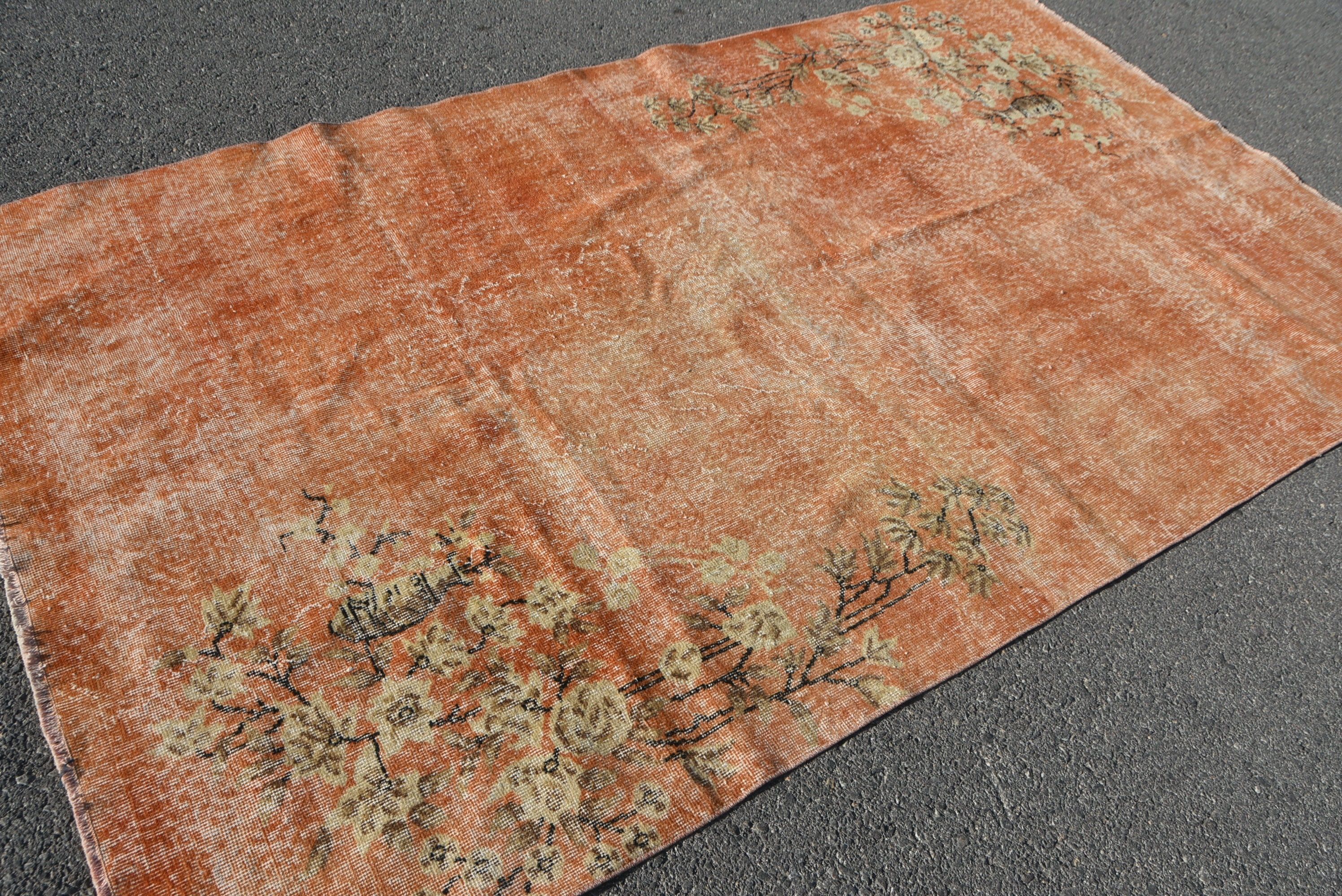 Living Room Rug, Boho Rug, Dining Room Rug, 5.2x8.7 ft Large Rugs, Turkish Rug, Orange Antique Rug, Floor Rugs, Bedroom Rug, Vintage Rugs