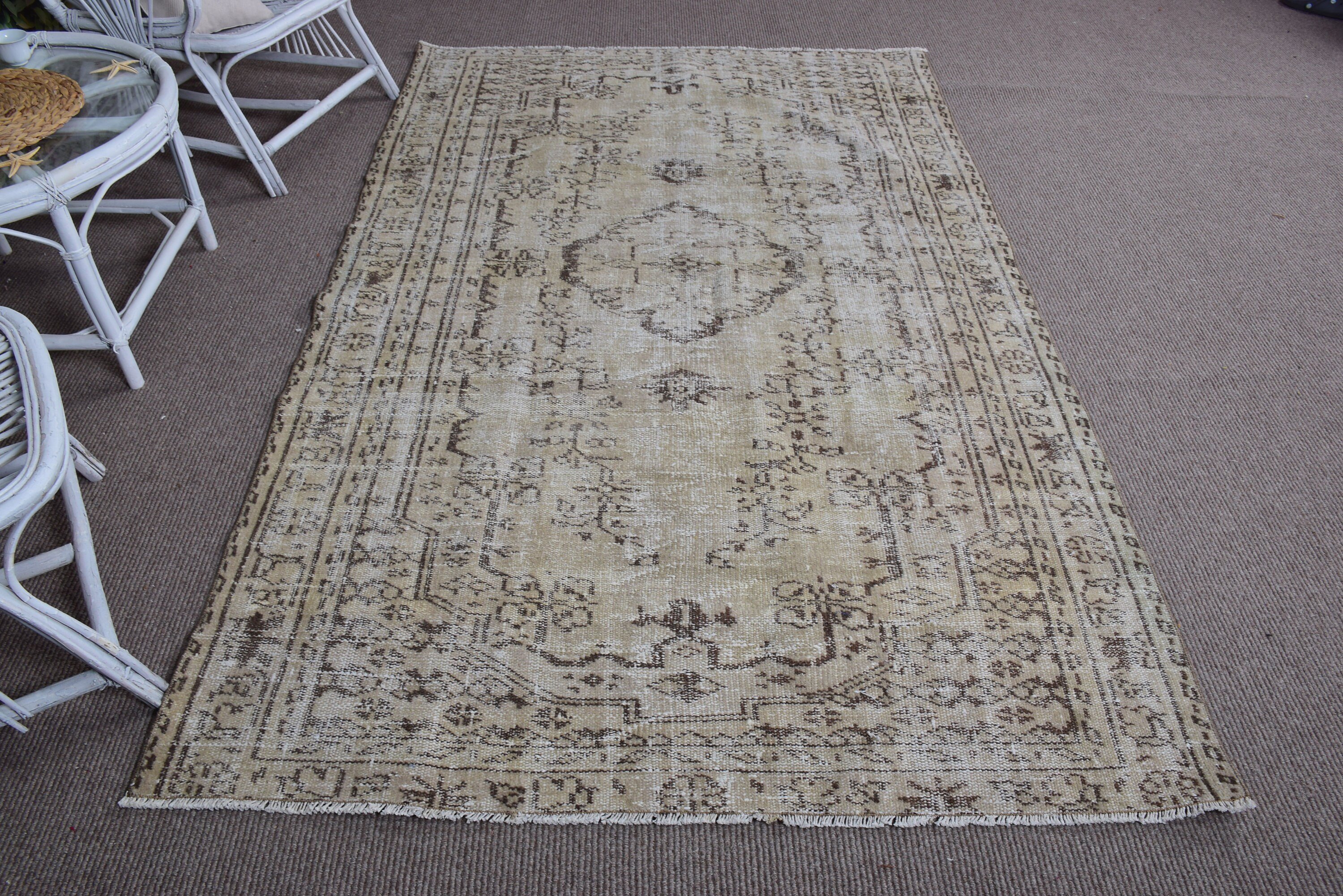 Boho Bölge Halıları, Mutfak Halısı, Aztek Halısı, Geometrik Halı, Yer Halısı, Kahverengi Anadolu Halıları, 4,9x7,7 ft Alan Halısı, Türk Halıları, Vintage Halı