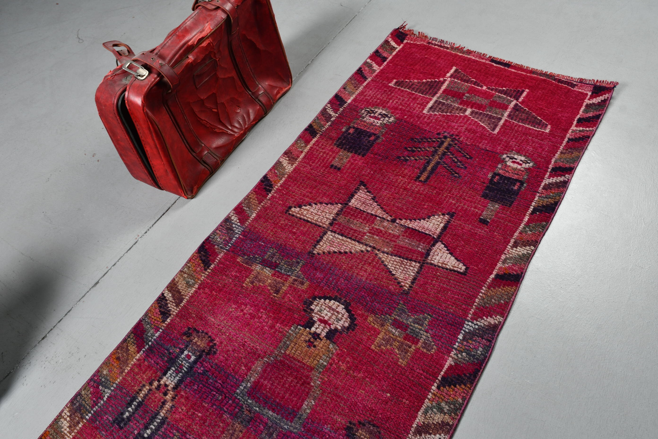 Rugs for Corridor, 2.8x9.2 ft Runner Rug, Retro Rug, Kitchen Rug, Home Decor Rug, Red Anatolian Rugs, Turkish Rug, Stair Rugs, Vintage Rugs