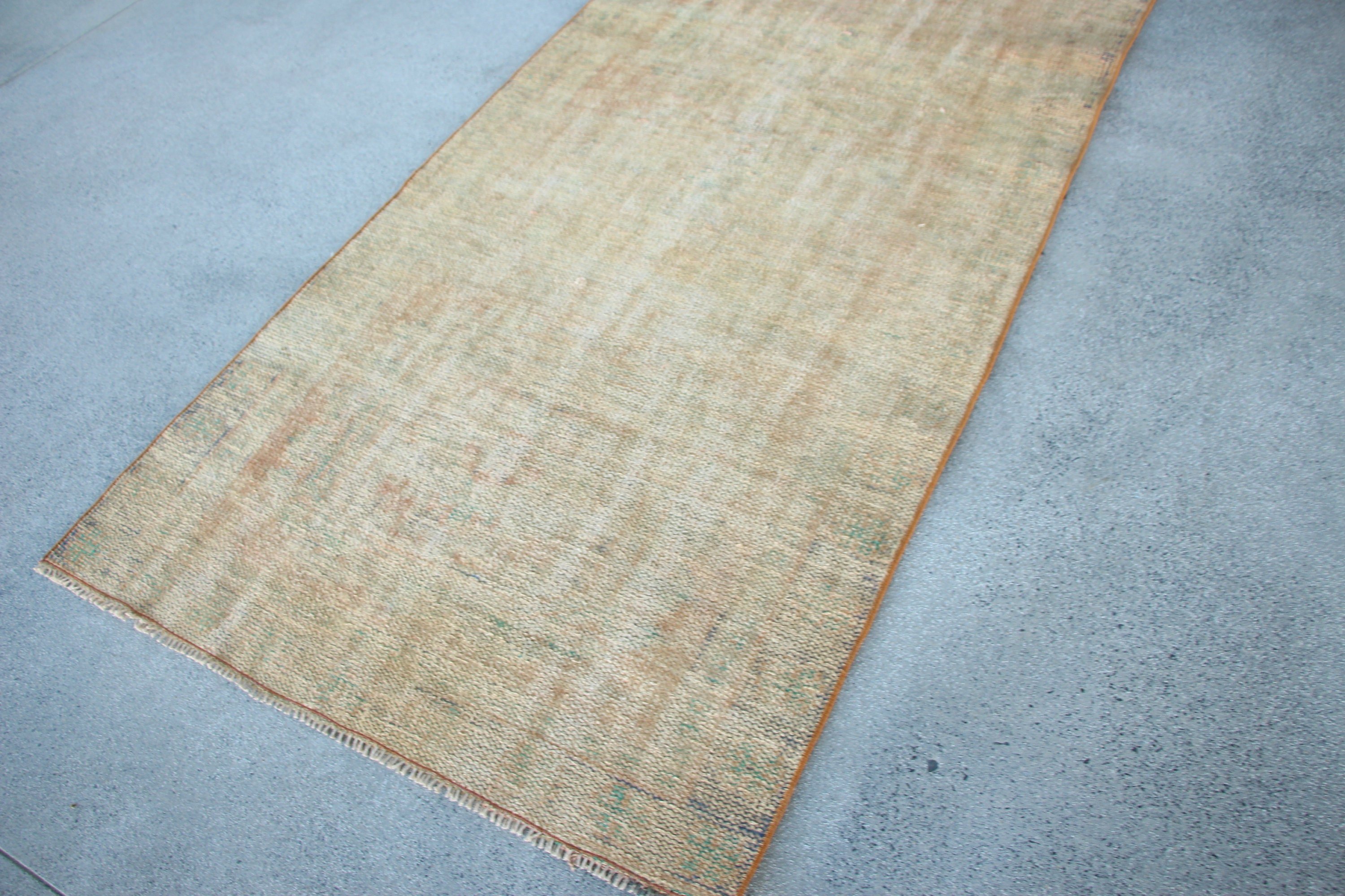 Mutfak Halısı, Turuncu Oushak Halıları, Merdiven Halıları, 3,7x10,8 ft Yolluk Halıları, Oushak Halısı, Eski Halı, Türk Halıları, Vintage Halılar, Koridor Halıları