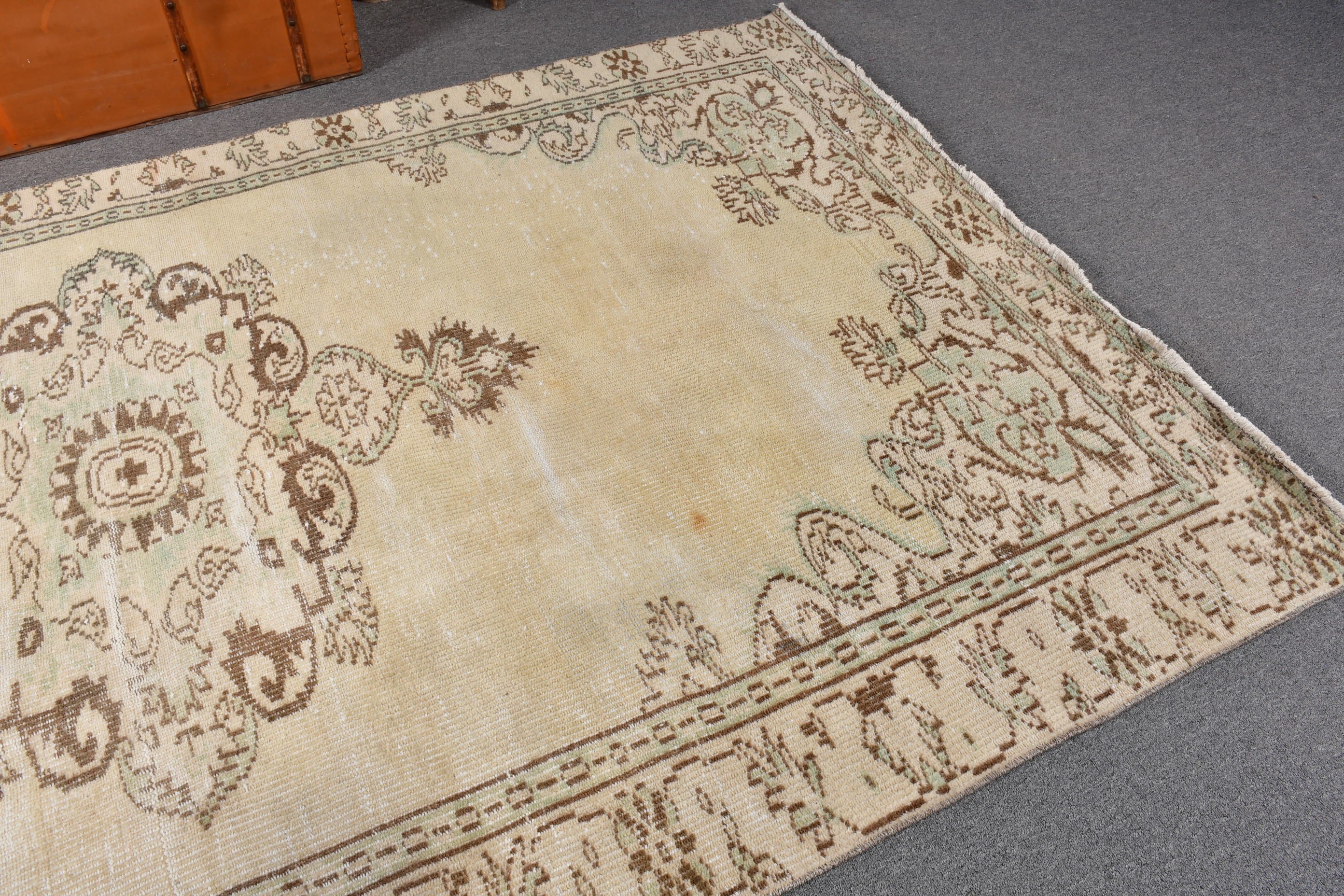 Flatweave Rug, Anatolian Rugs, Large Oushak Rug, 5.4x9.5 ft Large Rugs, Vintage Rug, Turkish Rug, Dining Room Rugs, Beige Kitchen Rug