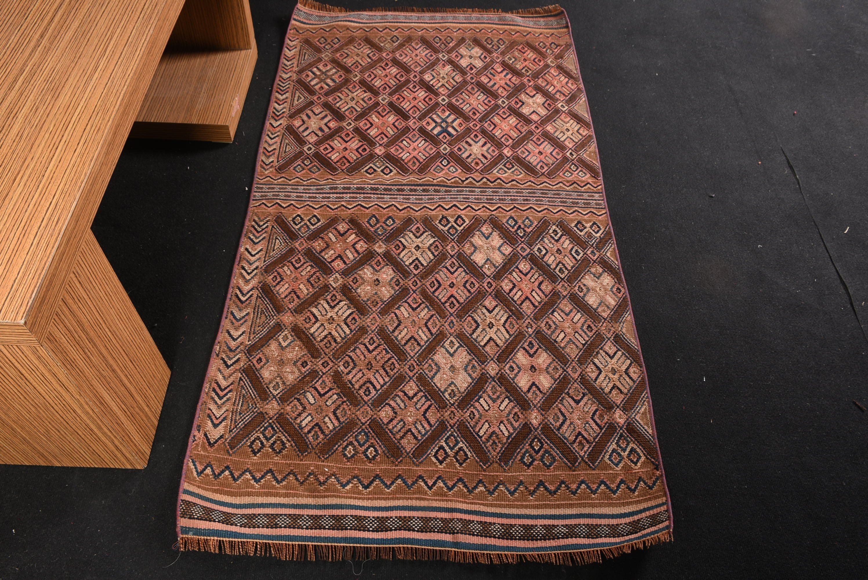 Vintage Rug, Brown  2.9x5.4 ft Accent Rugs, Entry Rugs, Cool Rugs, Kilim, Antique Rugs, Turkish Rug, Bedroom Rugs, Custom Rug