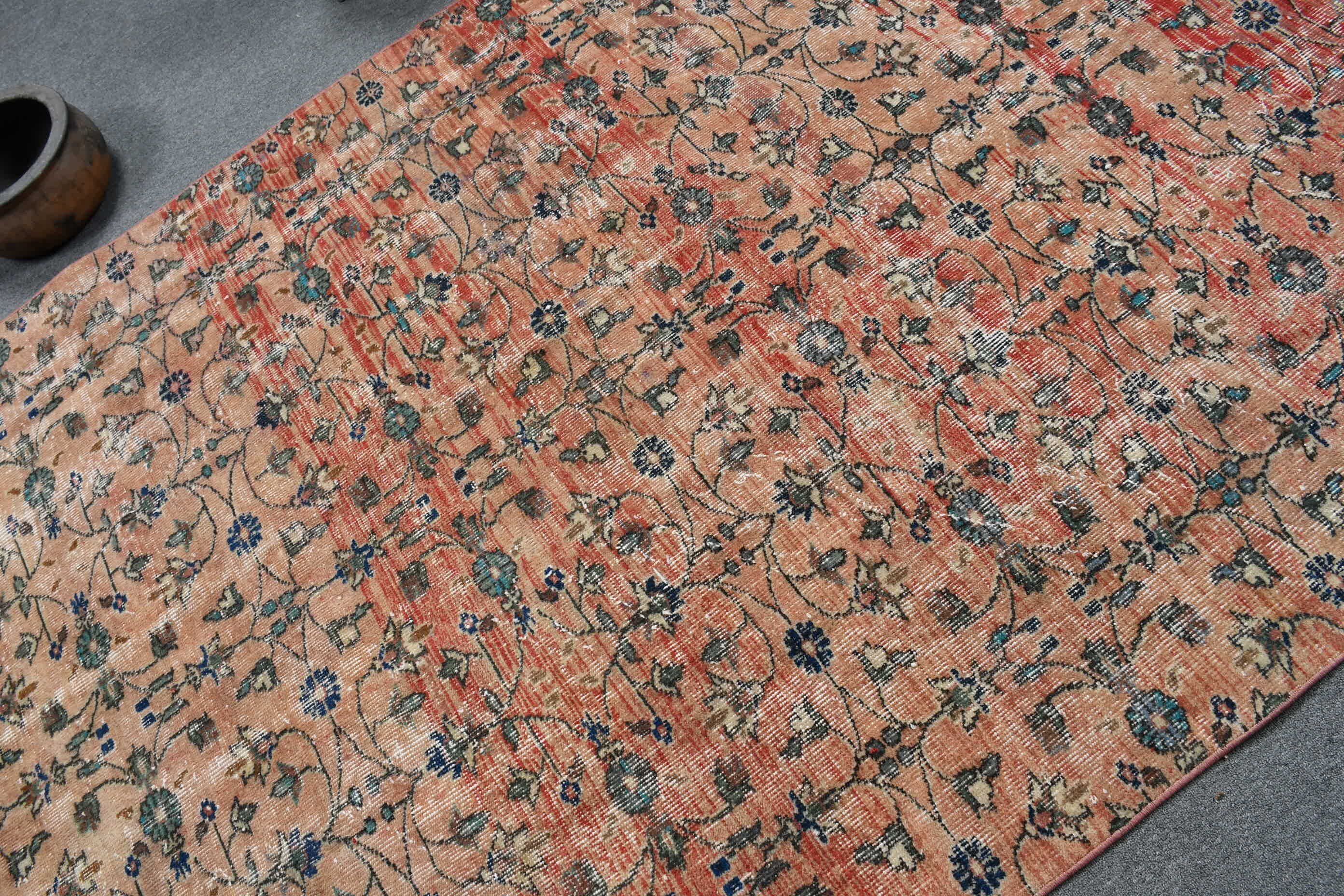 Living Room Rug, Red  5.2x7.8 ft Large Rug, Vintage Rug, Bedroom Rug, Turkish Rug, Boho Rug, Antique Rug