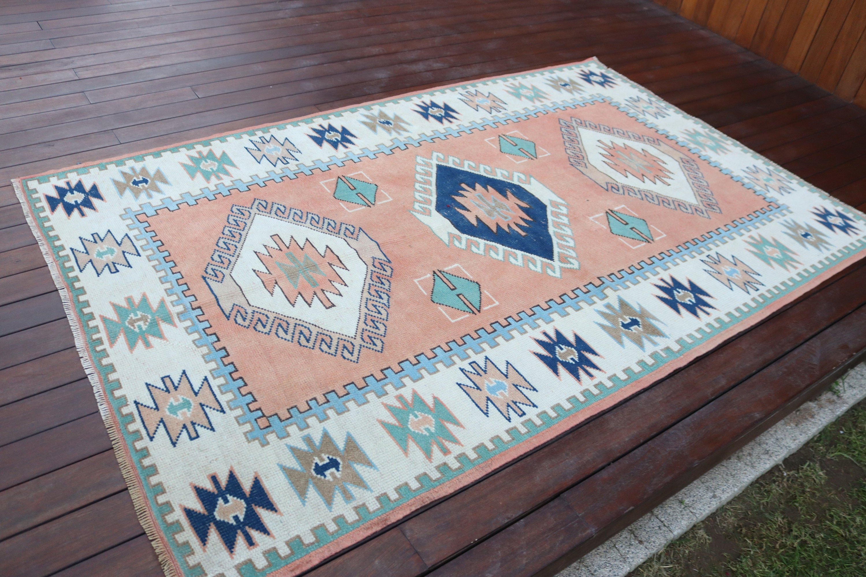 4.4x7.2 ft Area Rug, Bedroom Rugs, Luxury Rugs, Rugs for Boho Area, Boho Area Rugs, Turkish Rug, Vintage Rug, Orange Moroccan Rugs