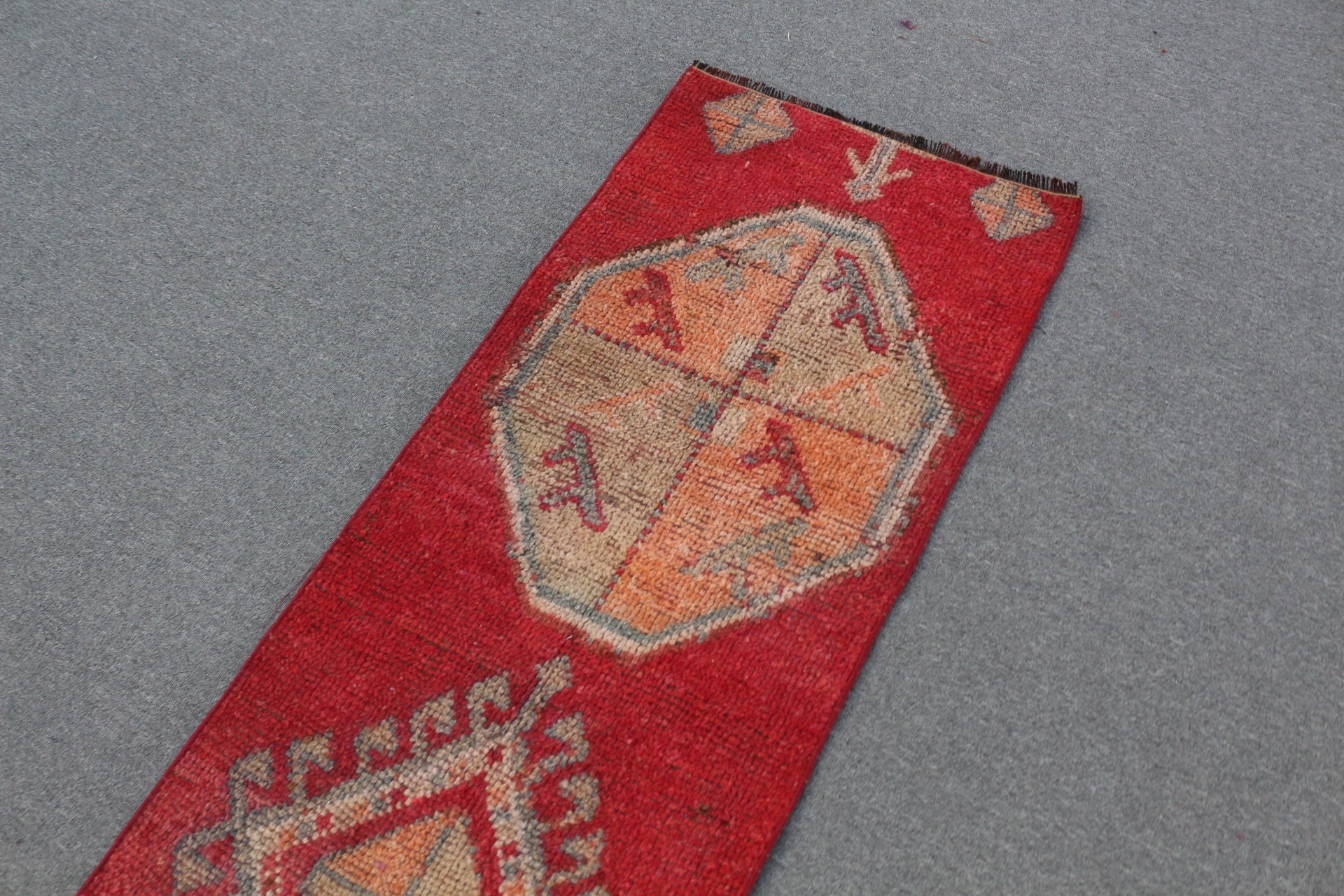 Art Rug, 2.1x7.3 ft Runner Rug, Red Bedroom Rug, Rugs for Kitchen, Oriental Rug, Home Decor Rug, Vintage Rug, Turkish Rug, Corridor Rugs