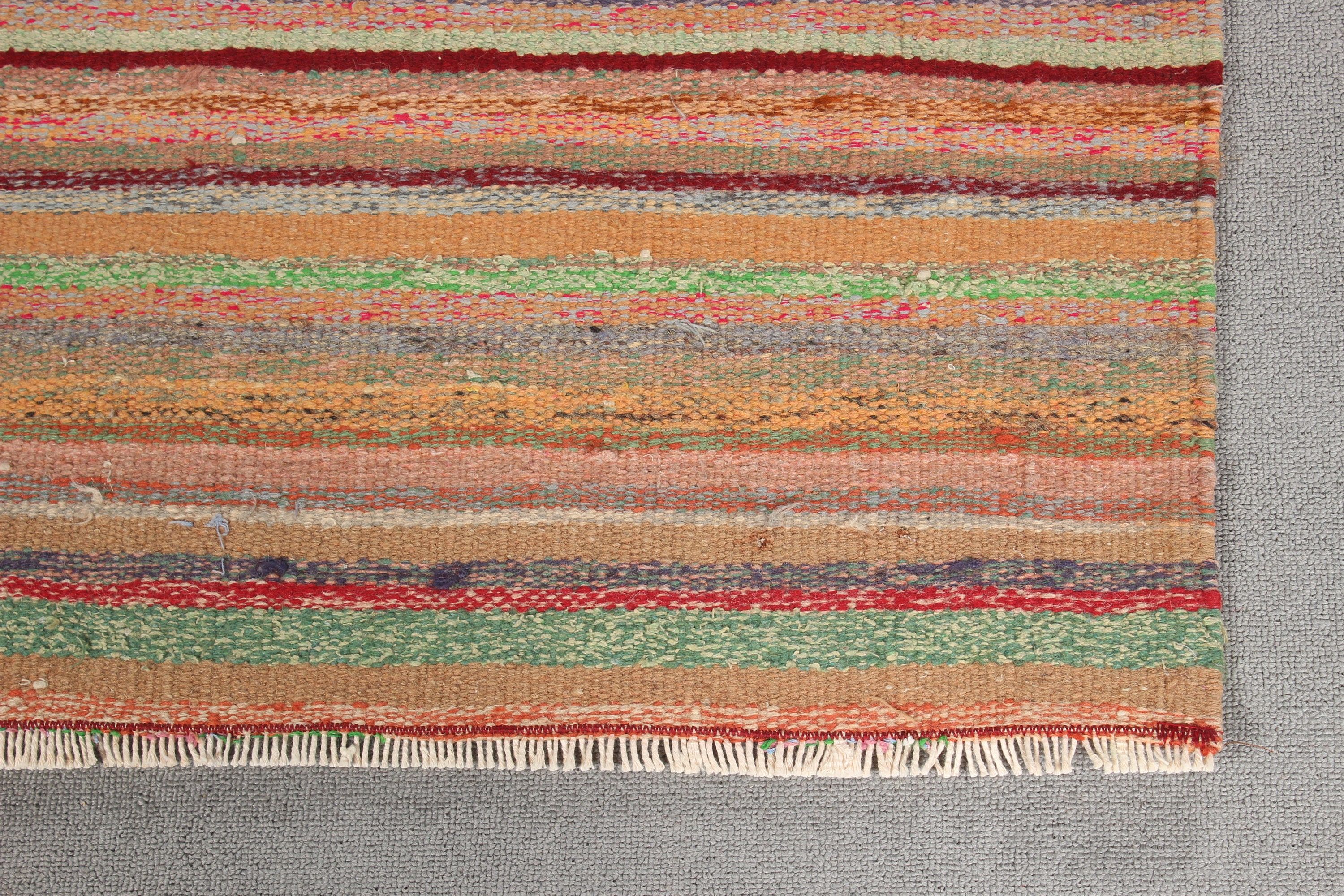 Turkish Rug, Floor Rugs, 4.2x6.9 ft Area Rug, Rainbow Boho Rug, Nursery Rugs, Vintage Rug, Home Decor Rug, Kilim, Outdoor Rugs, Kitchen Rug