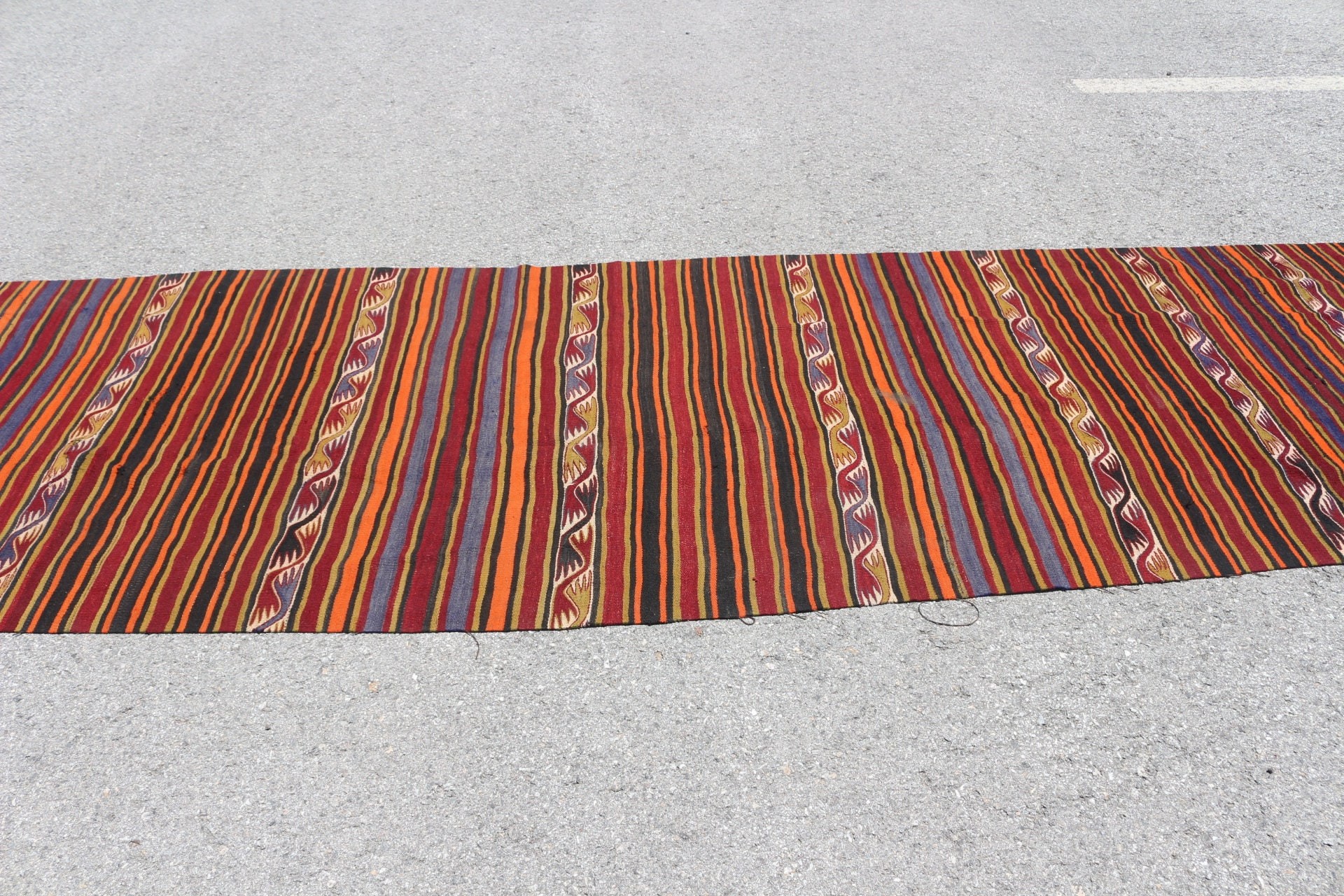 Kilim, Antika Halı, Özel Halı, Vintage Halı, 4x13.5 ft Yolluk Halısı, Merdiven Halıları, Turuncu Mutfak Halısı, Türk Halısı, Merdiven Halısı