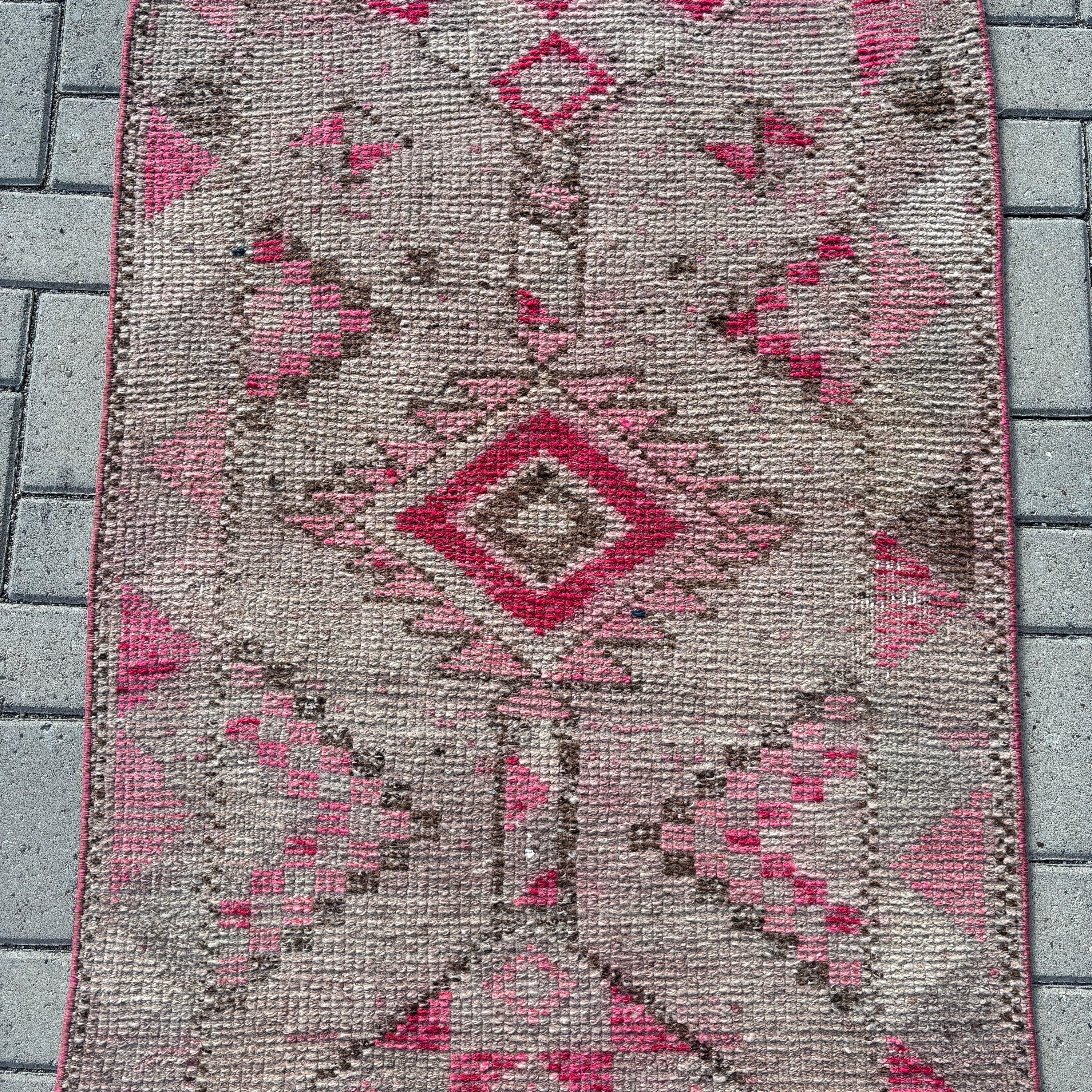 Vintage Halı, Gri Geometrik Halılar, Beni Ourain Yolluk Halıları, Mutfak Halıları, 2.8x12.3 ft Yolluk Halıları, Yer Halısı, Uzun Yolluk Halısı, Türk Halıları