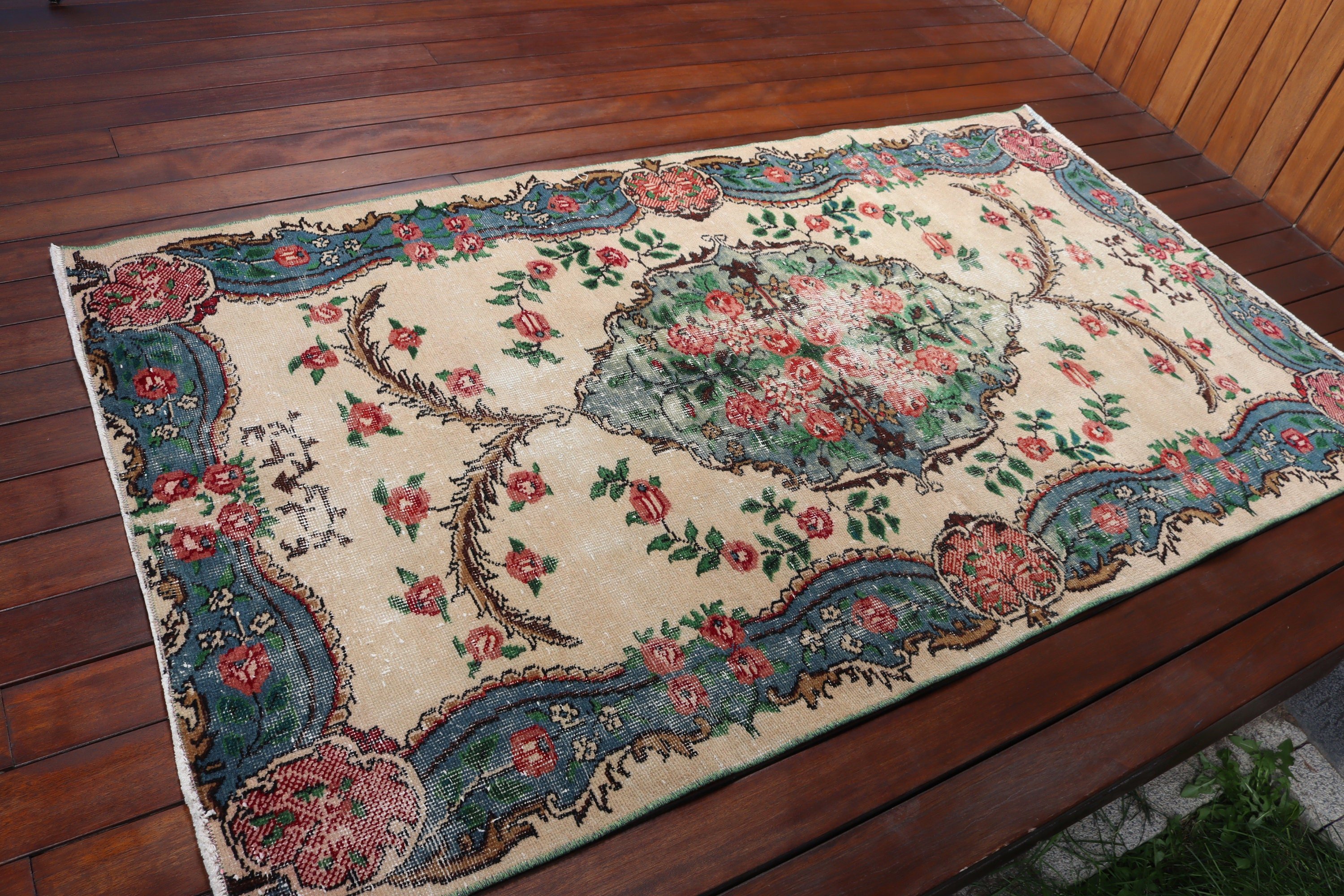 Havalı Halı, Vintage Halı, 3,5x6,3 ft Vurgulu Halılar, Dekoratif Halılar, Lüks Halı, Boho Vurgulu Halılar, Bej Mutfak Halıları, Türk Halısı, Yatak Odası Halısı