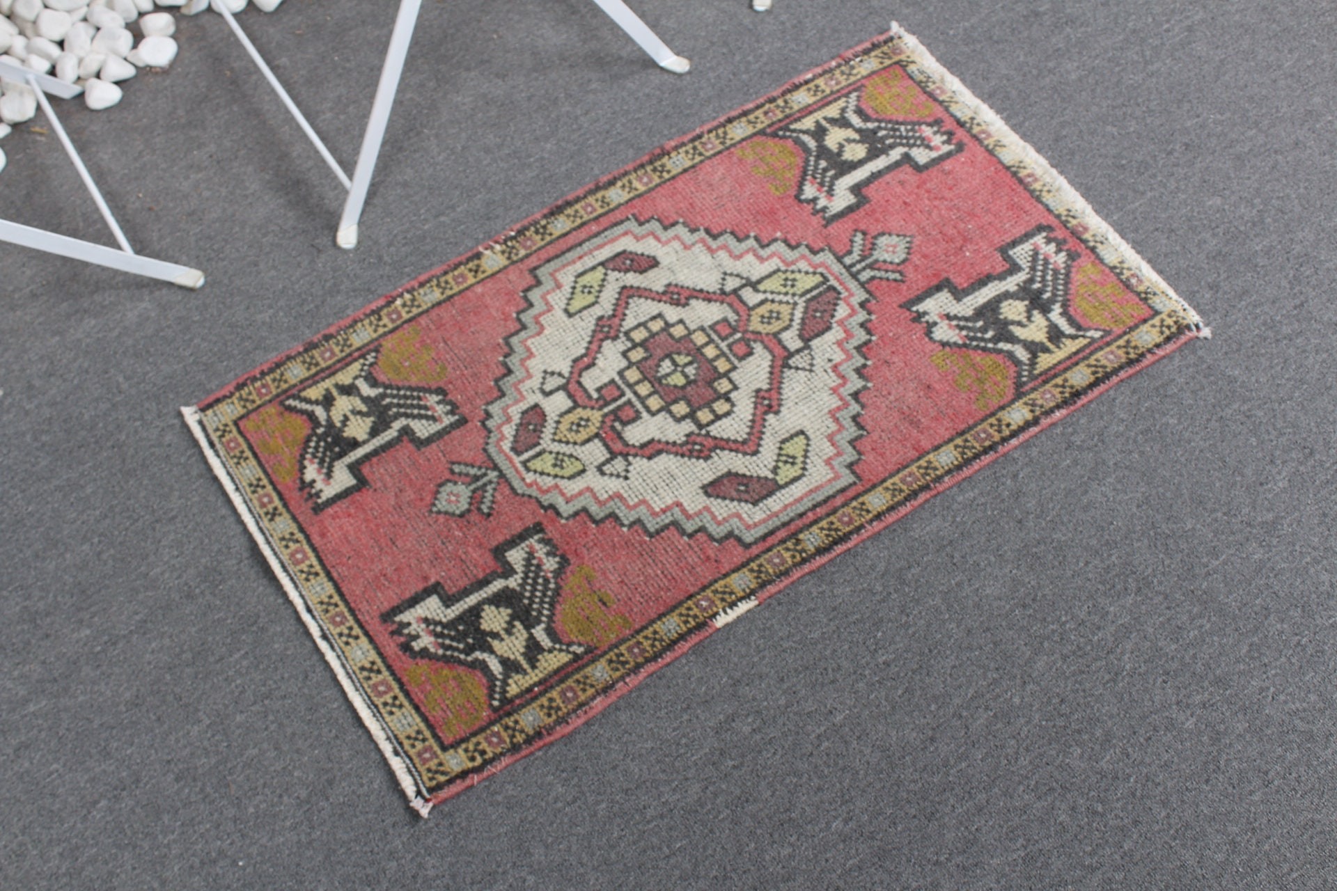 Door Mat Rug, Exotic Rug, Floor Rugs, Neutral Rugs, Entry Rugs, 1.7x2.9 ft Small Rugs, Turkish Rugs, Vintage Rugs, Pink Oriental Rug