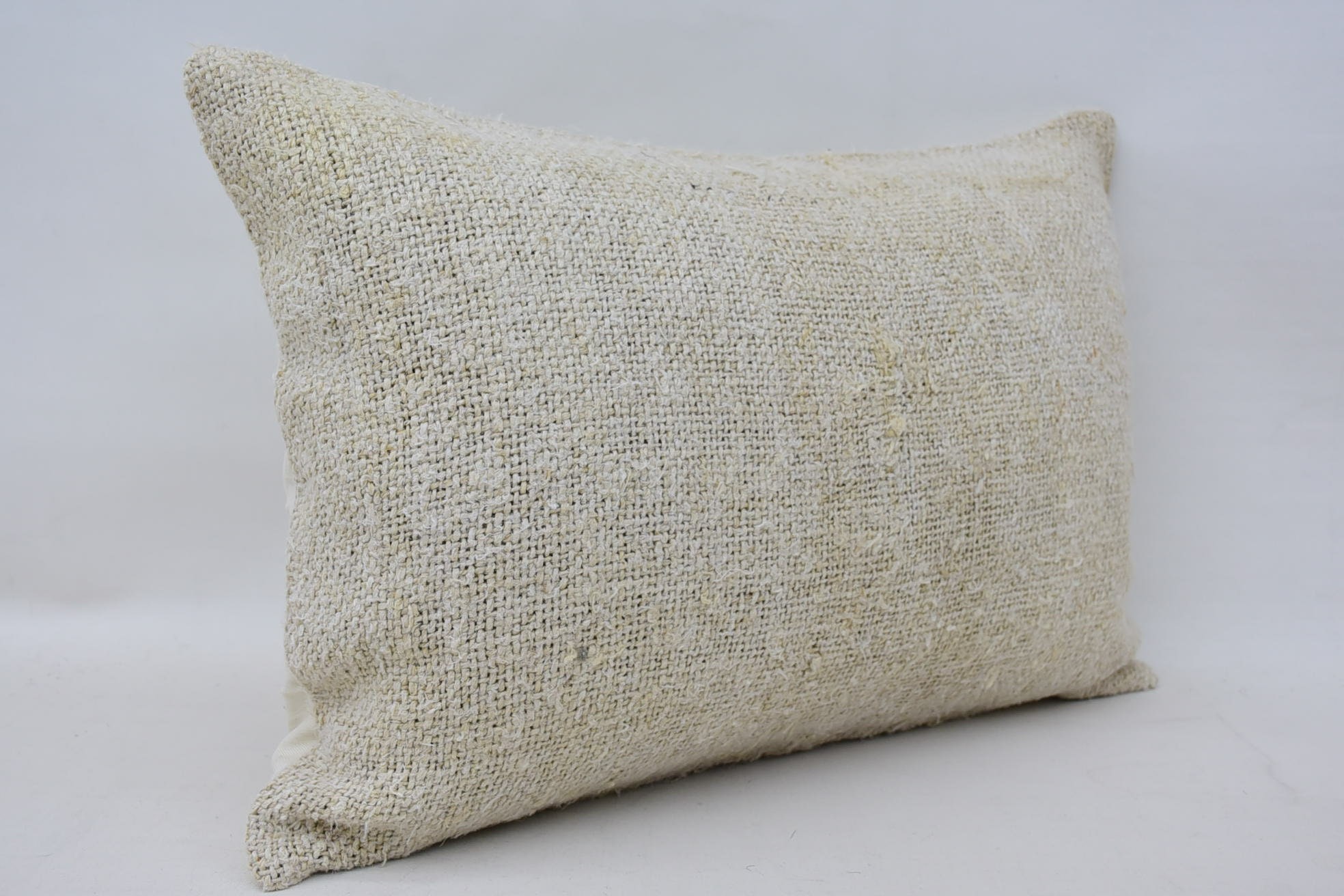 Boho Pillow Sham Cover, Ethnical Kilim Rug Pillow, Couch Cushion, 16"x24" White Cushion Cover, Ikat Cushion Cover, Pillow for Couch