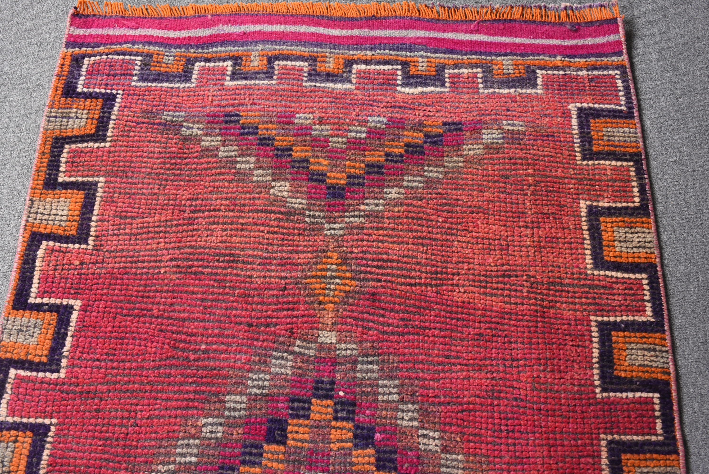 Red Oriental Rug, 3.1x10.5 ft Runner Rugs, Rugs for Stair, Stair Rug, Turkish Rug, Vintage Rugs, Cool Rug, Hallway Rugs