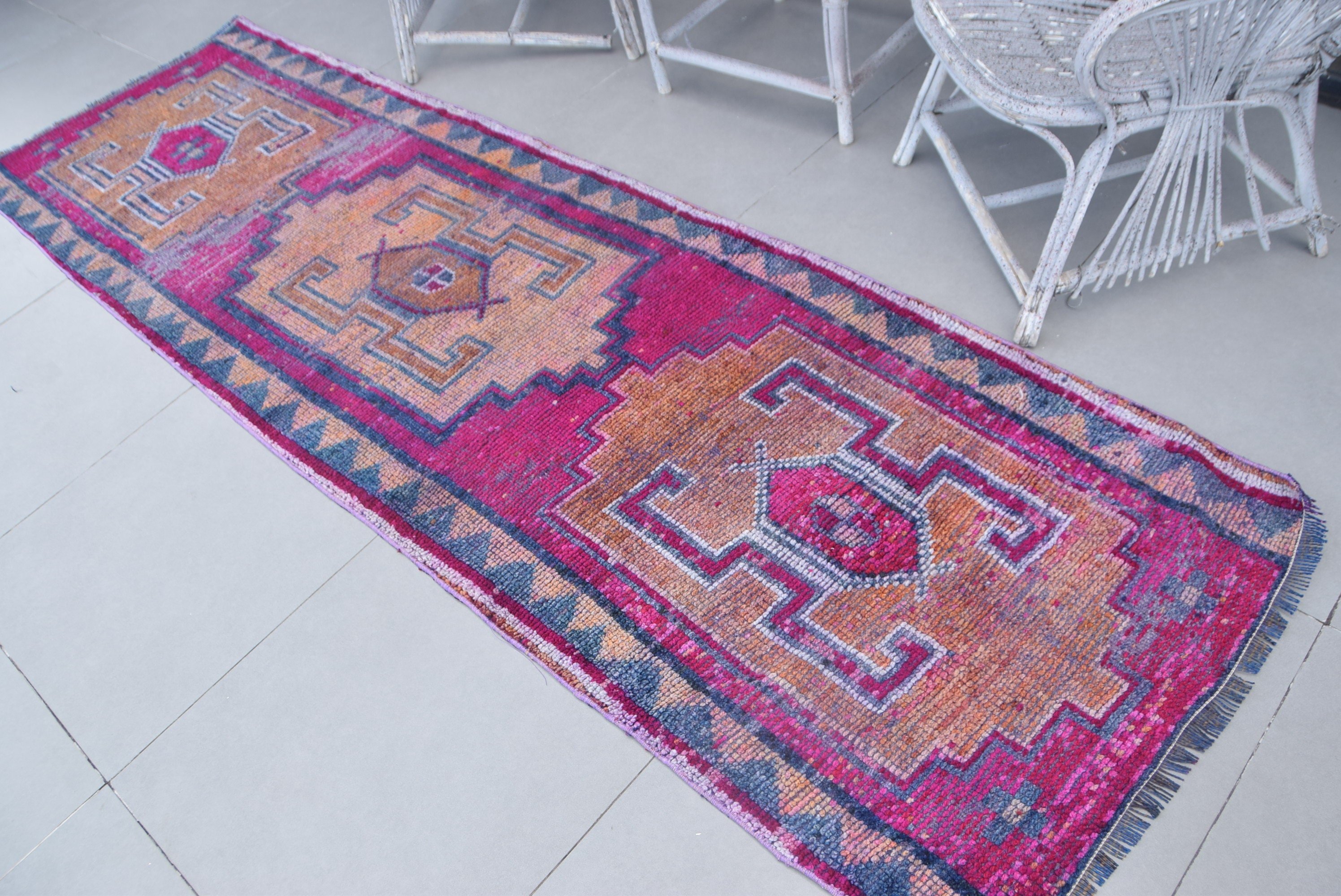 Kitchen Rug, Bedroom Rug, Cute Rug, Turkish Rugs, Home Decor Rug, 2.9x9.7 ft Runner Rugs, Vintage Rugs, Pink Moroccan Rug, Corridor Rugs