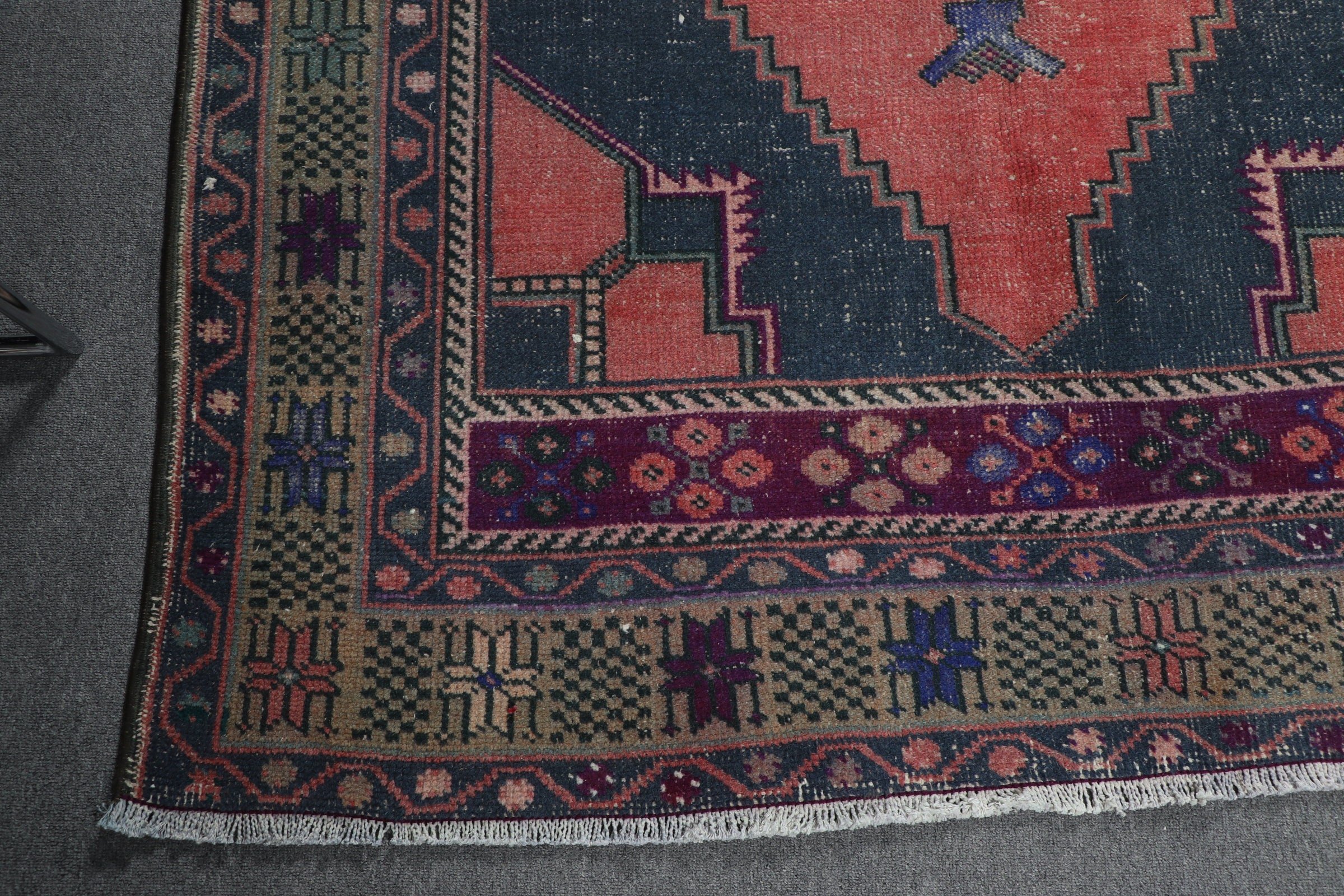 Yemek Odası Halısı, Vintage Halı, Oturma Odası Halısı, Ev Dekorasyonu Halıları, 4.7x9.3 ft Büyük Halılar, Türk Halısı, Mavi Oryantal Halı