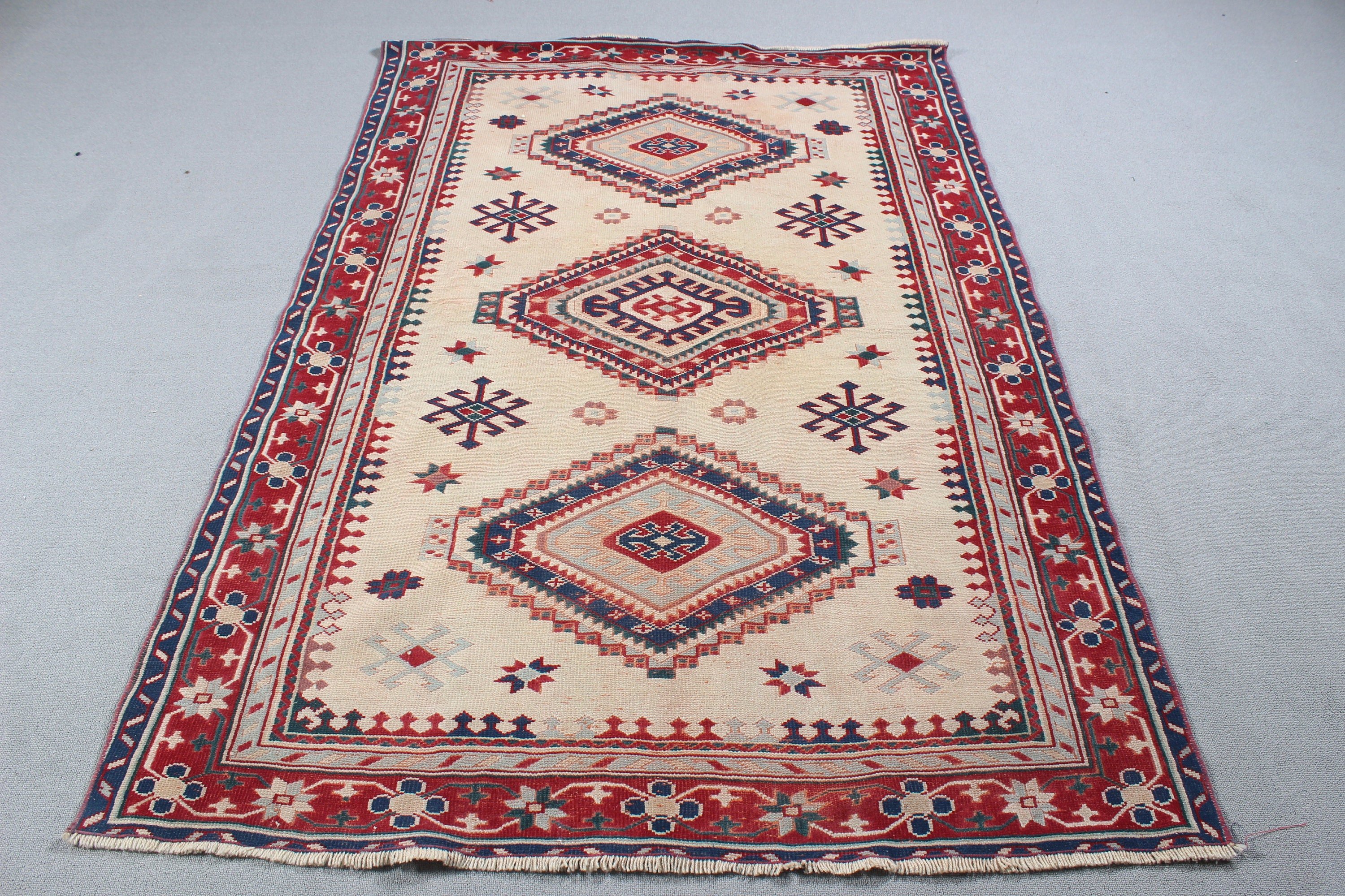 Moroccan Rug, Turkish Rugs, Living Room Rug, Beige Antique Rug, Boho Rugs, 4.6x6.6 ft Area Rug, Rugs for Bedroom, Luxury Rugs, Vintage Rugs