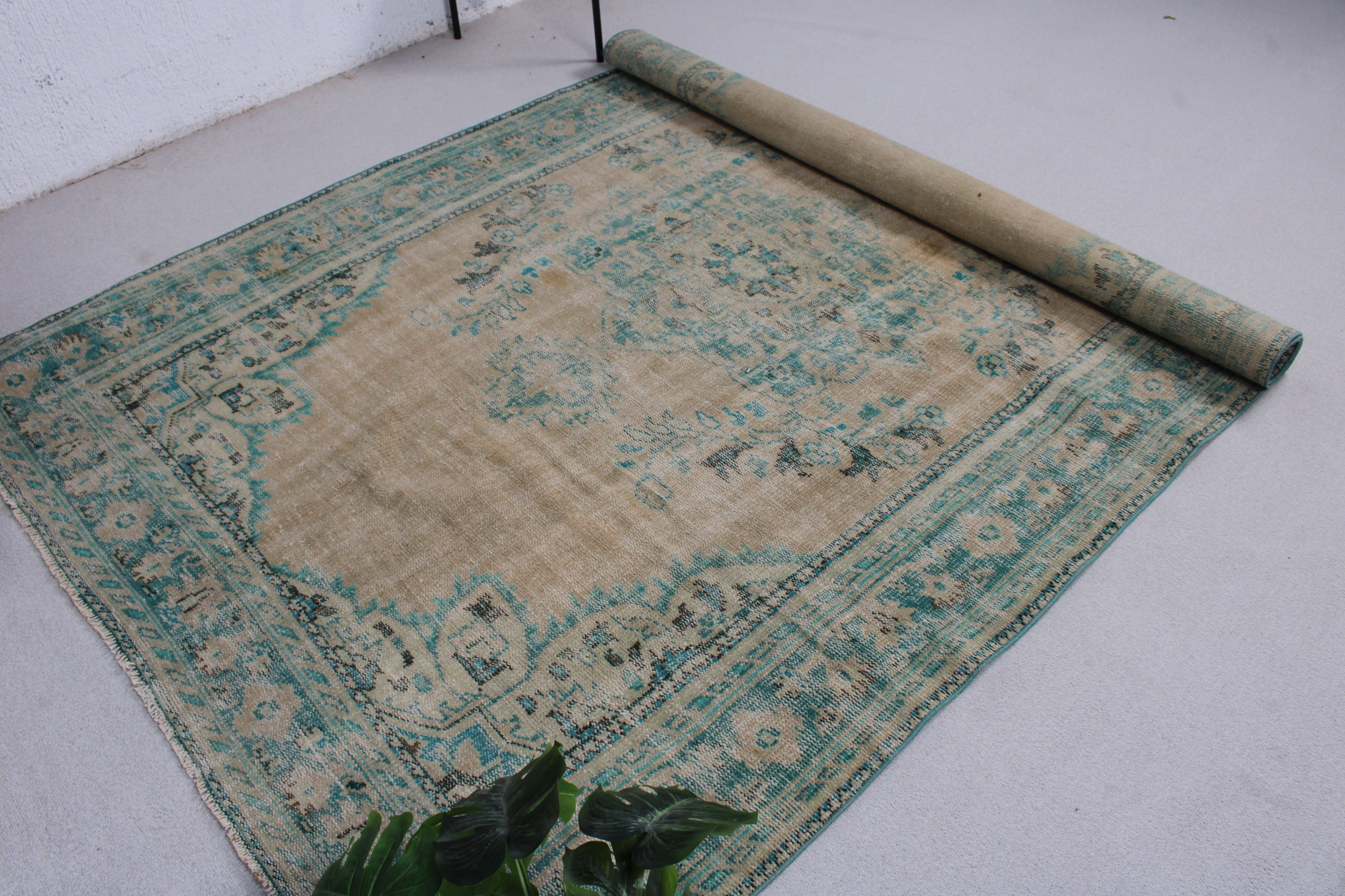 5.8x8.6 ft Büyük Halılar, Bej El Dokuma Halı, Vintage Halı, Türk Halıları, Yemek Odası Halısı, Yün Halılar, Ev Dekor Halıları, Türkiye Halısı, Yatak Odası Halısı