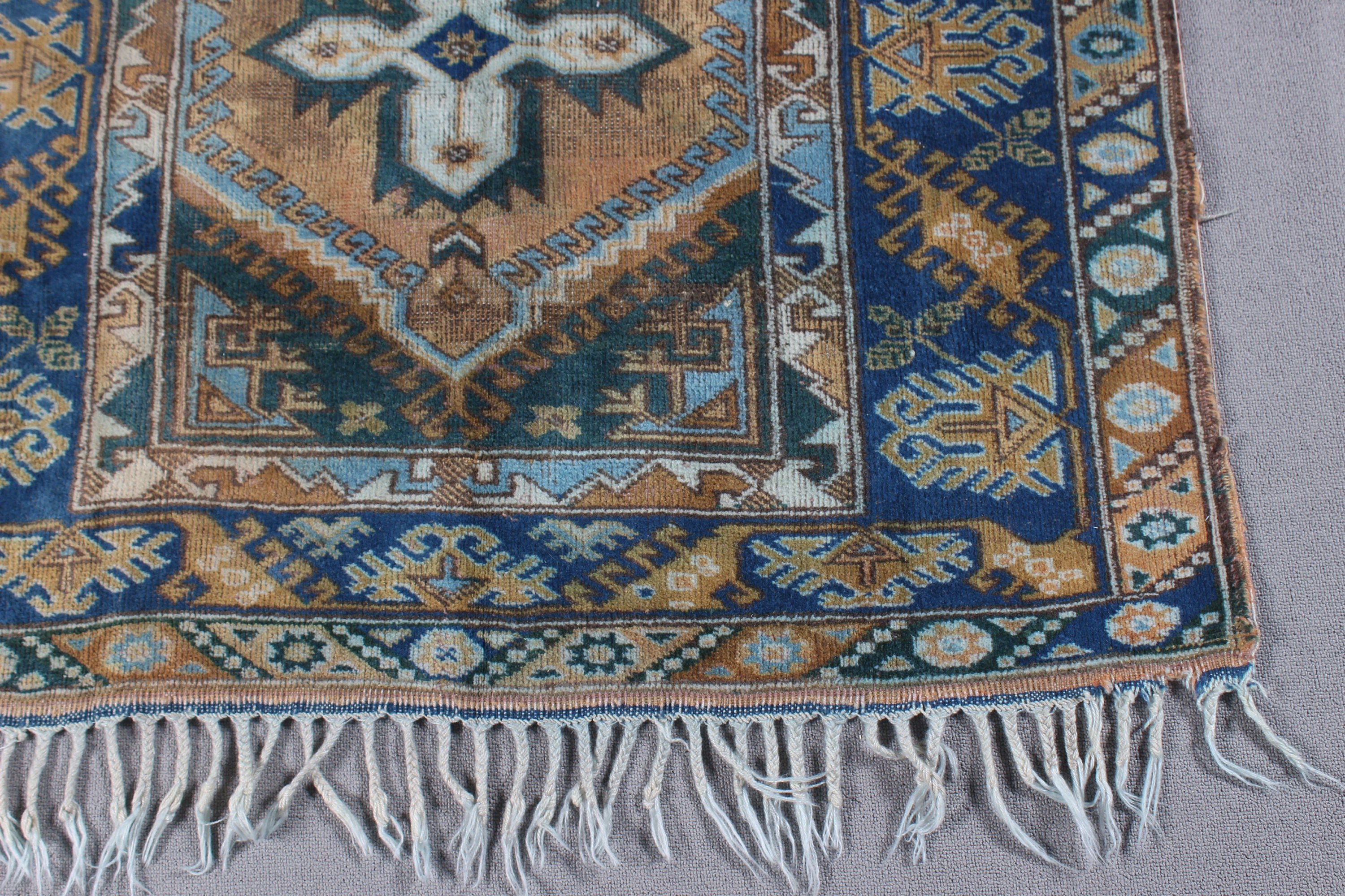 Yeşil Nötr Halı, Oushak Halıları, Vintage Halılar, Kabile Halıları, Fas Halıları, 3,9x5,8 ft Accent Halı, Türk Halısı, Yatak Odası Halısı, Boho Accent Halıları