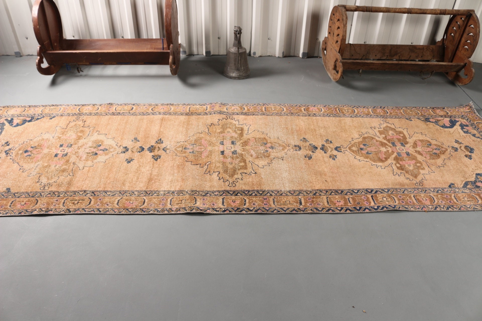 Türk Halısı, 3.2x10.5 ft Yolluk Halıları, Koridor Halıları, Anadolu Halısı, Vintage Halılar, Ev Dekorasyonu Halısı, Kahverengi Anadolu Halıları, Koridor Halısı