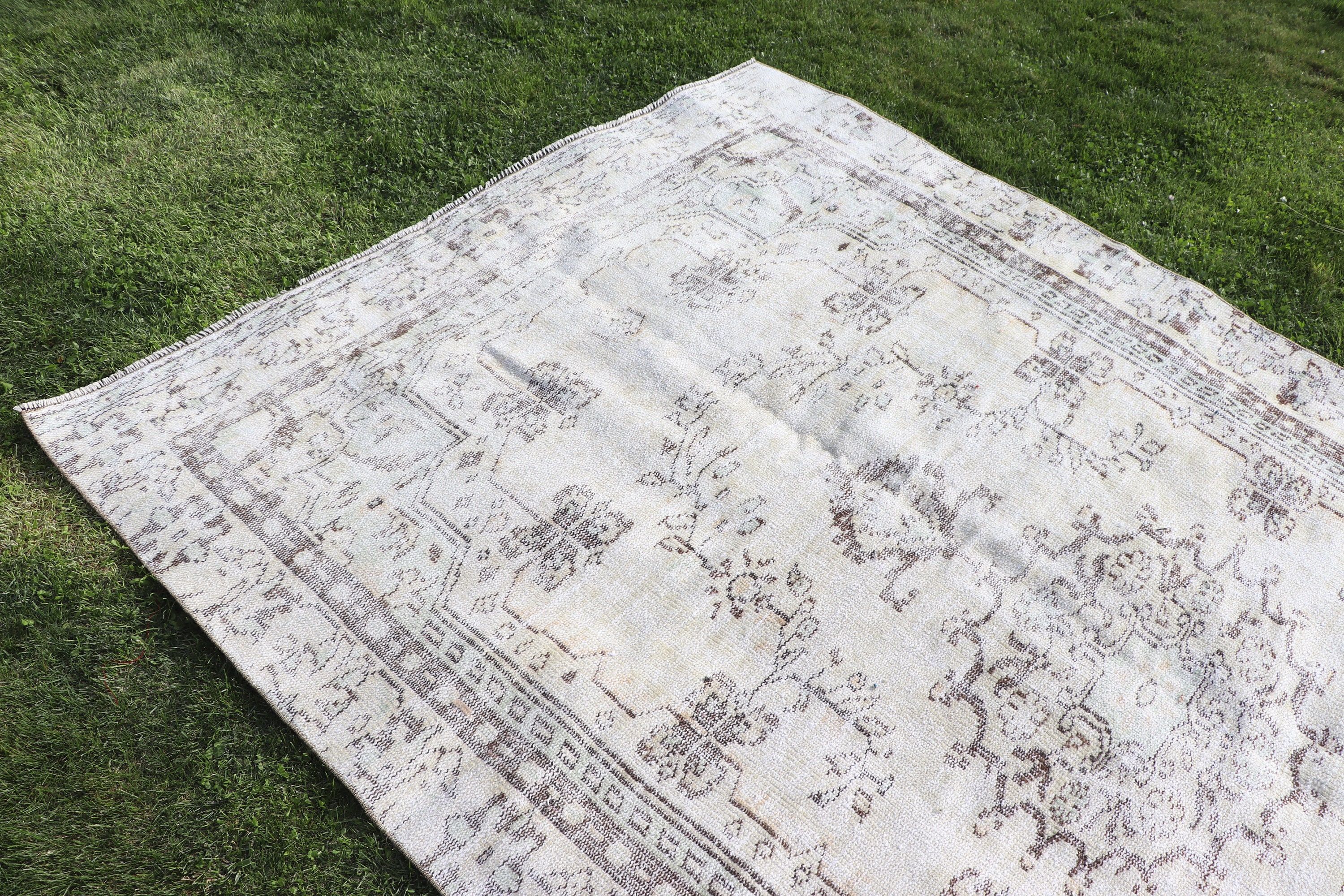 Floor Rug, Large Oushak Rug, Vintage Rugs, Beige Luxury Rugs, Modern Rugs, Turkish Rug, Large Vintage Rugs, 5.6x9.6 ft Large Rugs