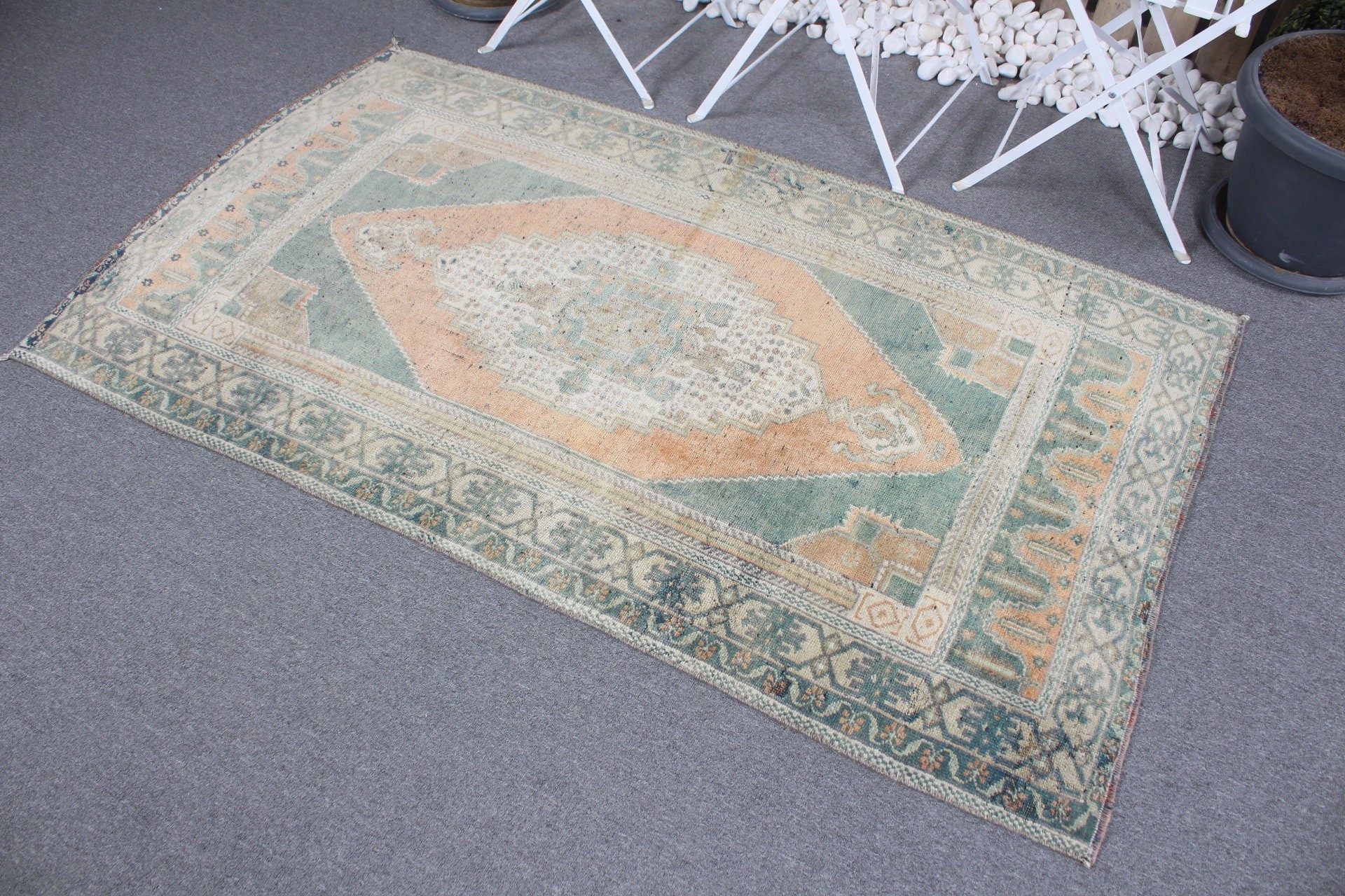 3.4x5.8 ft Accent Rugs, Oriental Rug, Green Bedroom Rug, Rugs for Entry, Vintage Rug, Entry Rug, Turkish Rug, Kitchen Rug, Moroccan Rug