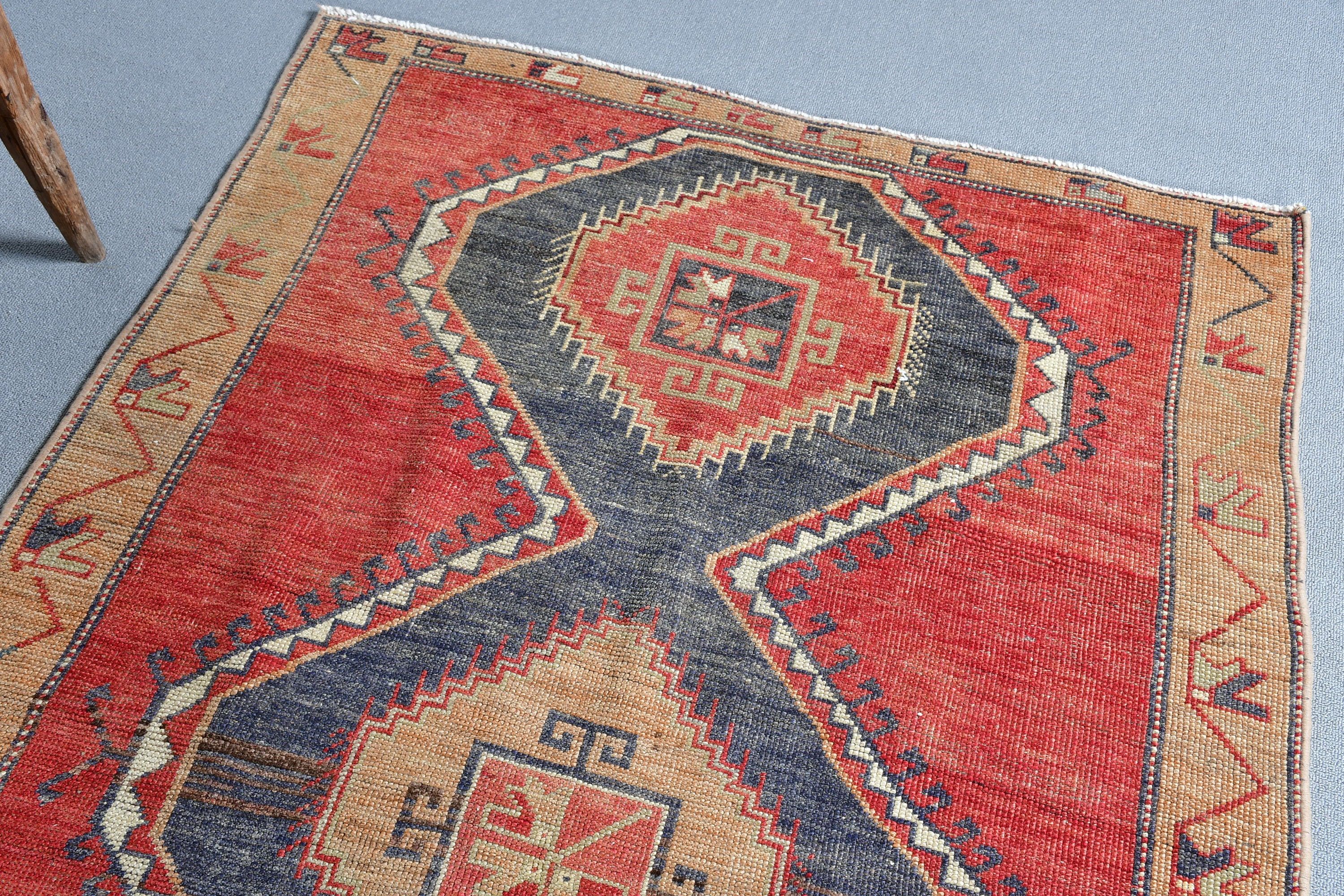 Turkish Rugs, Stair Rugs, Natural Rug, Rugs for Kitchen, 3.9x11.2 ft Runner Rugs, Vintage Rugs, Red Oushak Rug, Home Decor Rug, Oushak Rugs