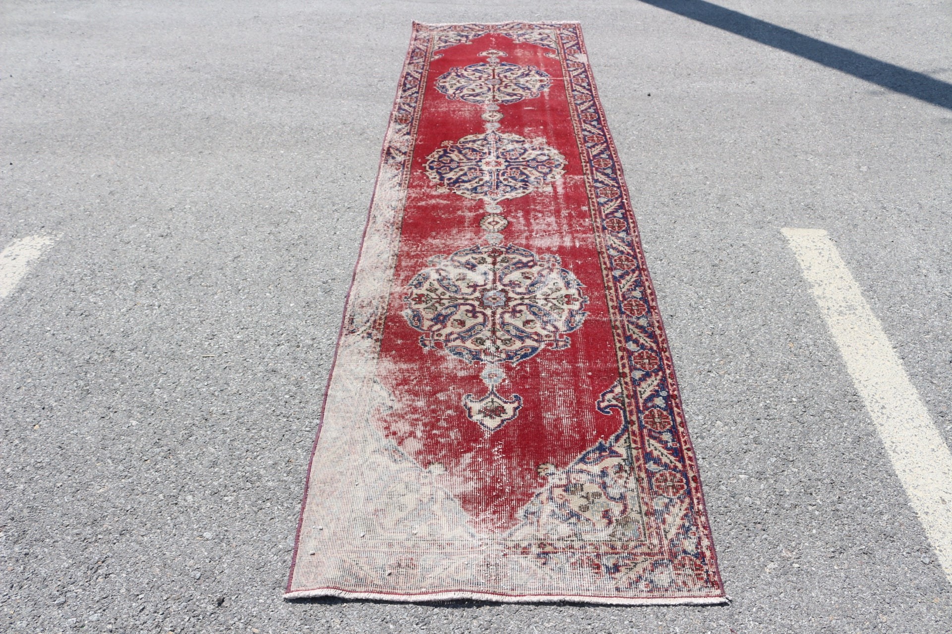 Turkish Rugs, Corridor Rugs, 2.8x11 ft Runner Rug, Vintage Rugs, Rugs for Kitchen, Red Moroccan Rug, Anatolian Rugs, Floor Rug, Old Rugs