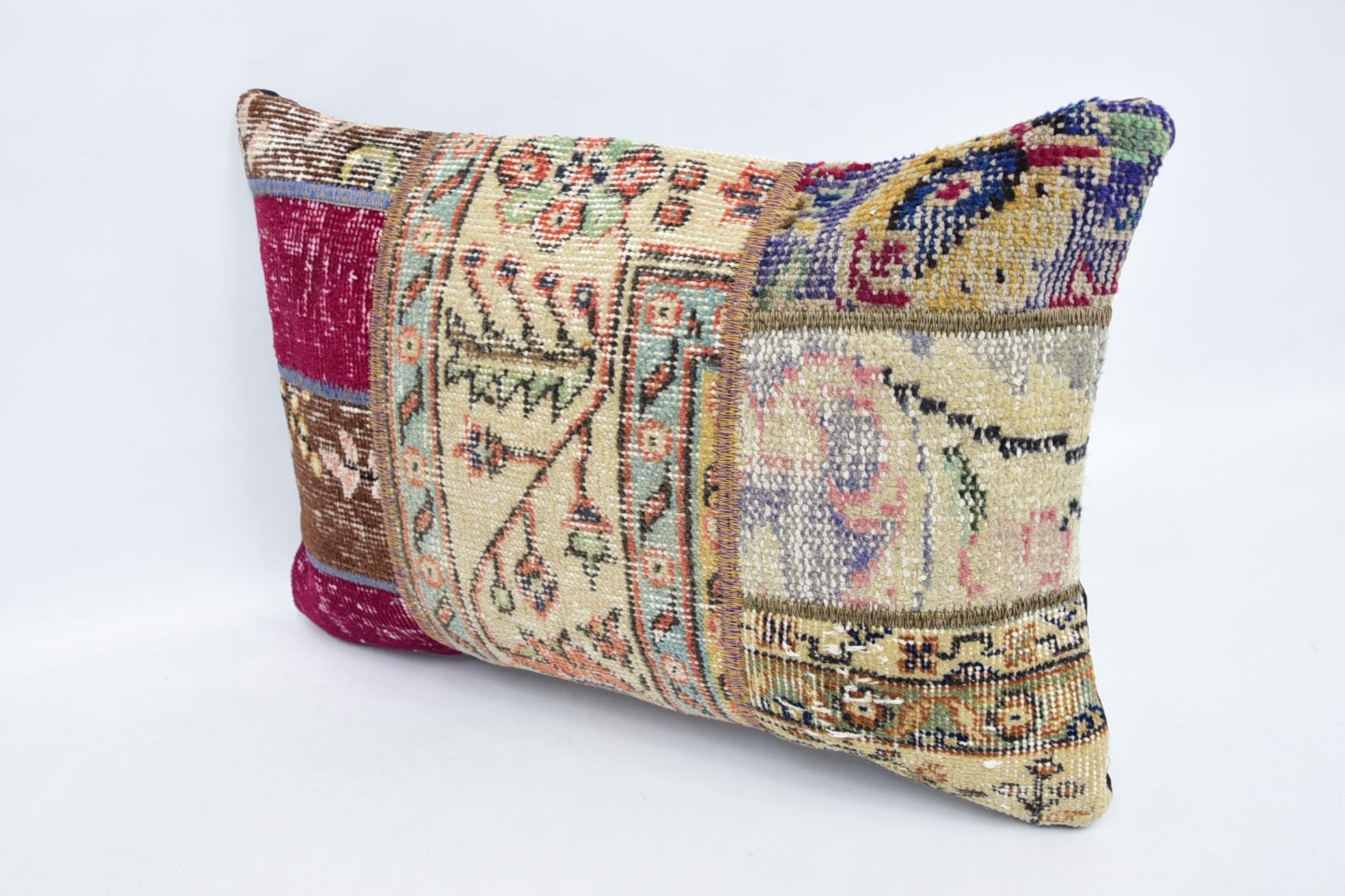 Handmade Pillow Cover, 16"x24" Beige Pillow Cover, Vintage Cushion, Turkish Pillow, Interior Designer Pillow, Pillow for Sofa