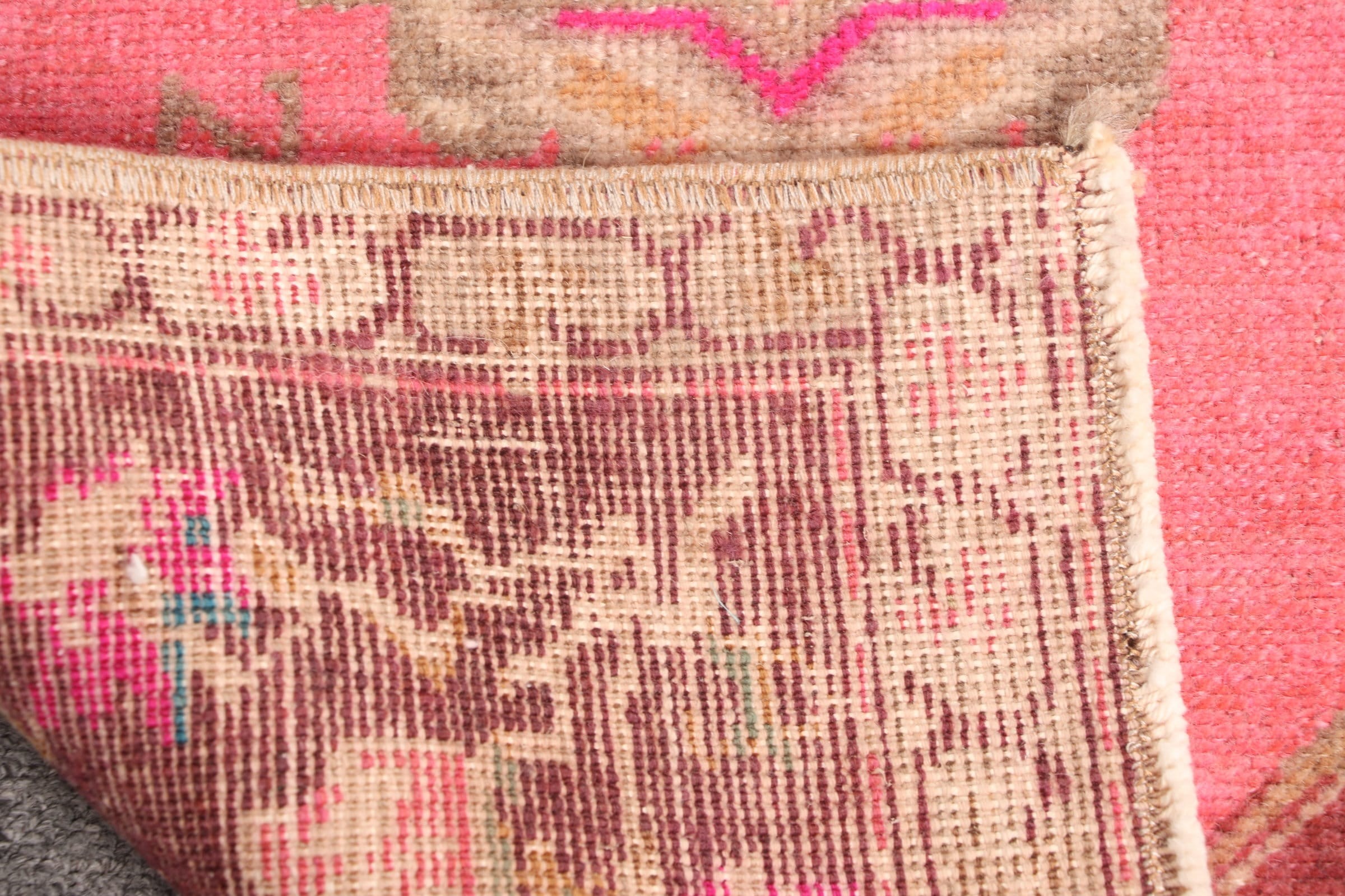 Moroccan Rugs, Pink Floor Rug, 1.6x3.2 ft Small Rug, Oushak Rug, Nursery Rug, Bedroom Rugs, Vintage Rug, Vintage Handmade Rug, Turkish Rug