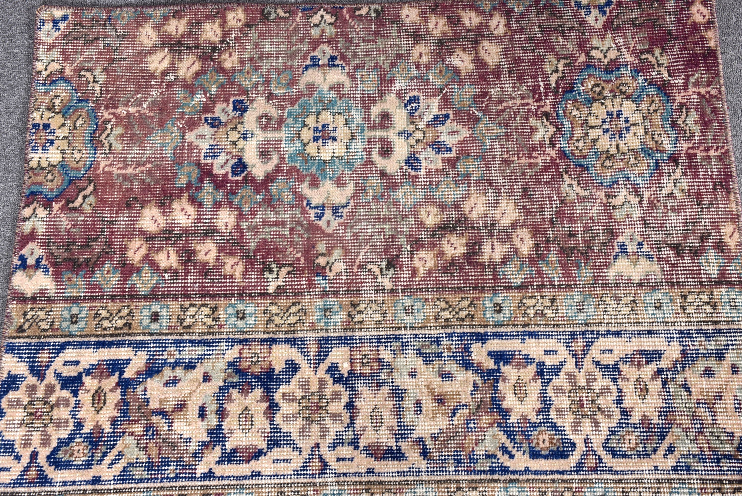 Vintage Halı, Türk Halısı, Mutfak Halıları, Oushak Halısı, Düz Dokuma Halı, Mor Oryantal Halılar, Egzotik Halı, 2,3x2,9 ft Küçük Halılar, Küçük Boho Halıları