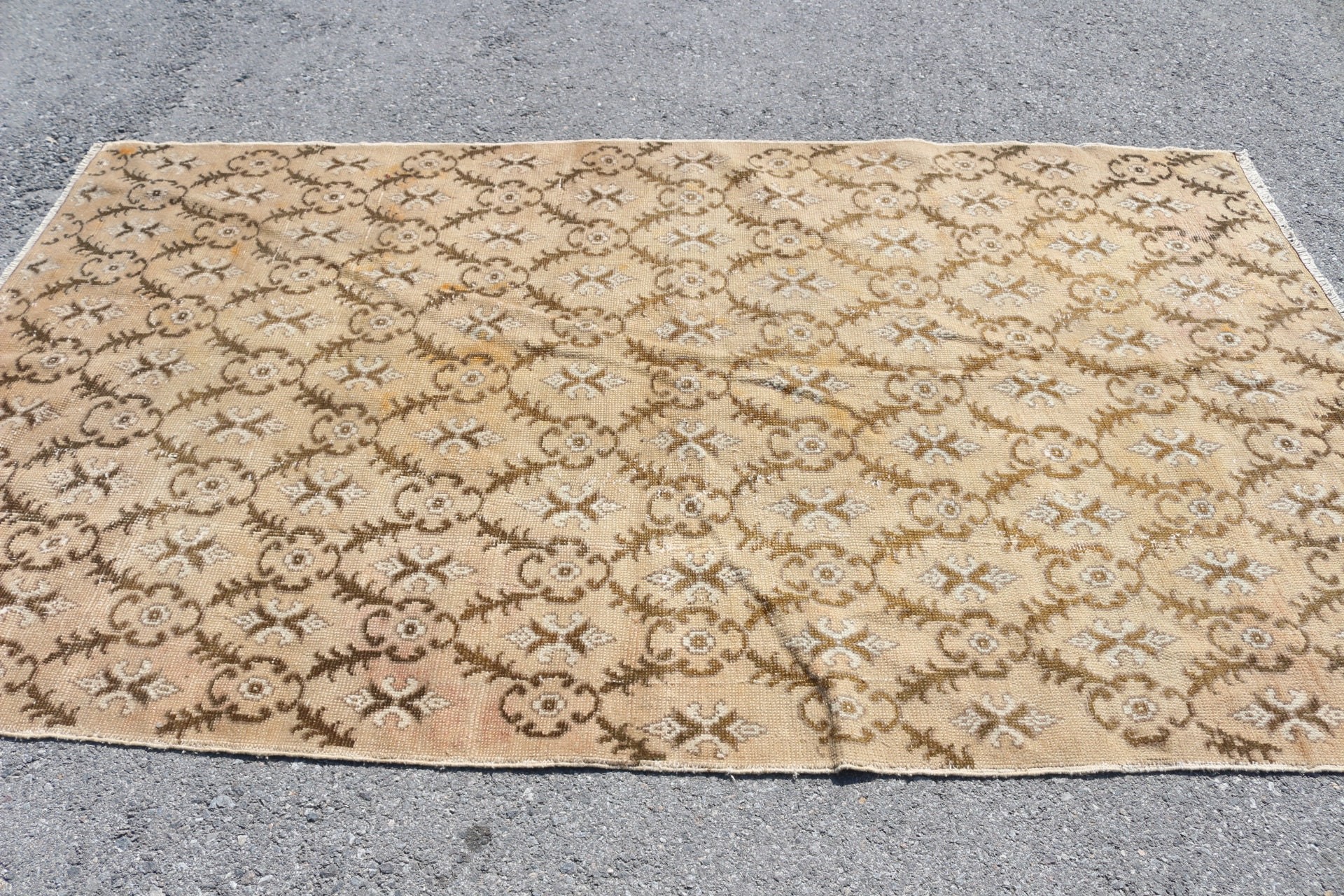 Kitchen Rug, Salon Rug, Living Room Rug, Rugs for Salon, Beige Floor Rug, 4.9x8.4 ft Large Rug, Wool Rugs, Turkish Rug, Vintage Rugs