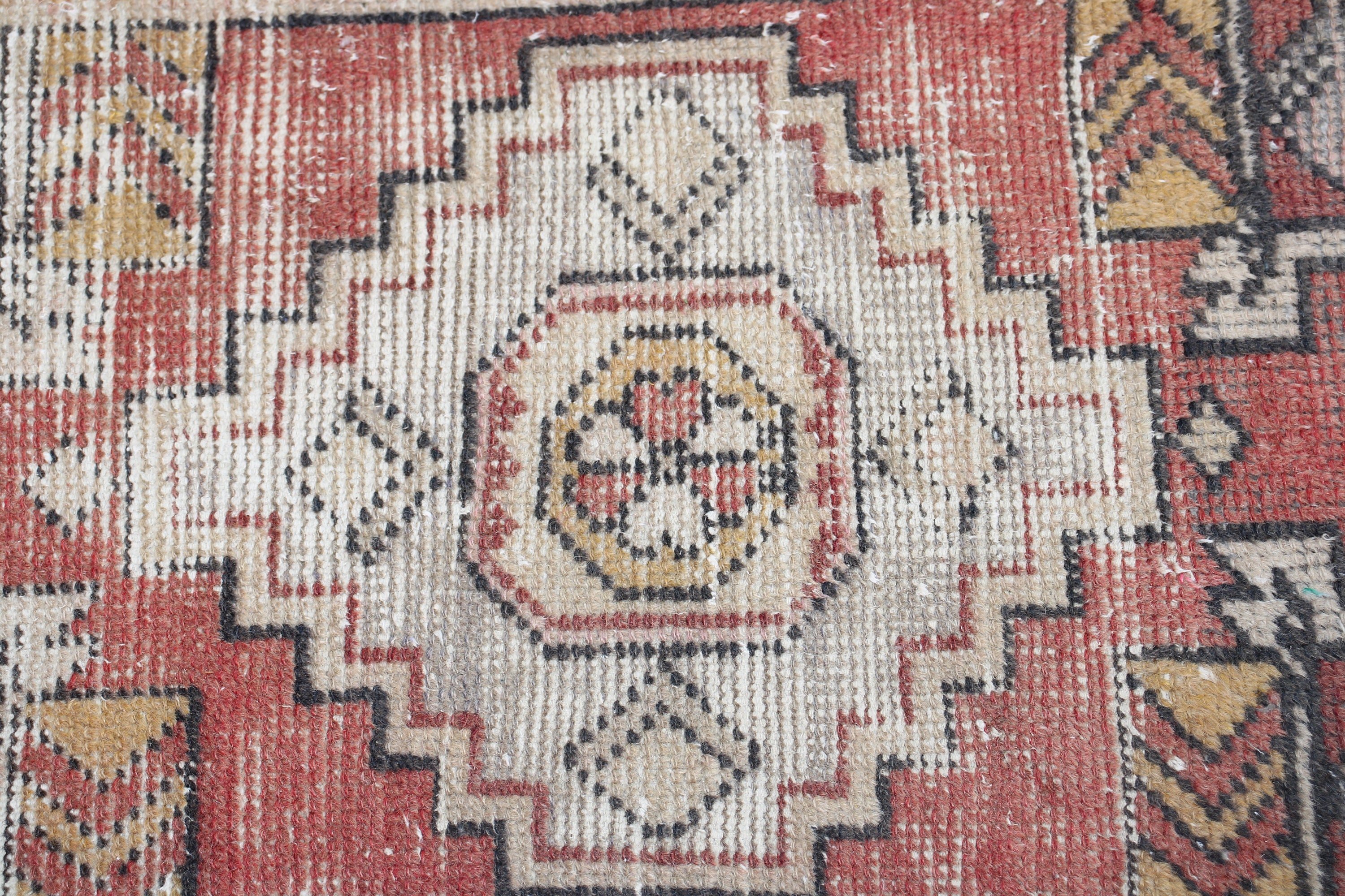 Decorative Rugs, Nursery Rug, 1.4x2.7 ft Small Rugs, Turkish Rug, Kitchen Rug, Red Handwoven Rug, Handwoven Rug, Vintage Rugs, Antique Rugs