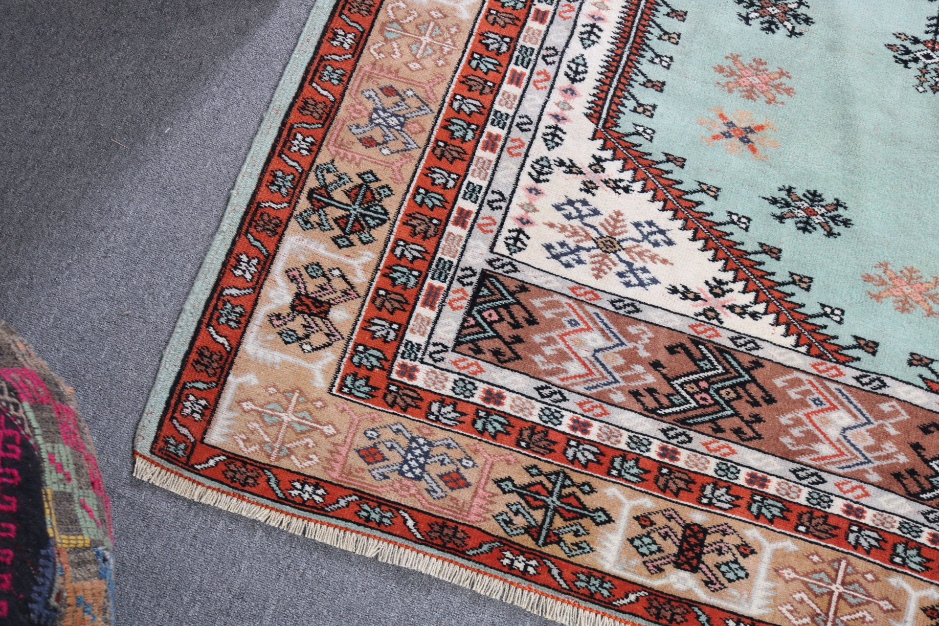 Antika Halı, Vintage Halı, Ev Dekorasyonu Halıları, Yeşil Ev Dekorasyonu Halıları, Yer Halıları, 4.6x6.3 ft Alan Halıları, Boho Halısı, Türk Halısı, Oturma Odası Halısı