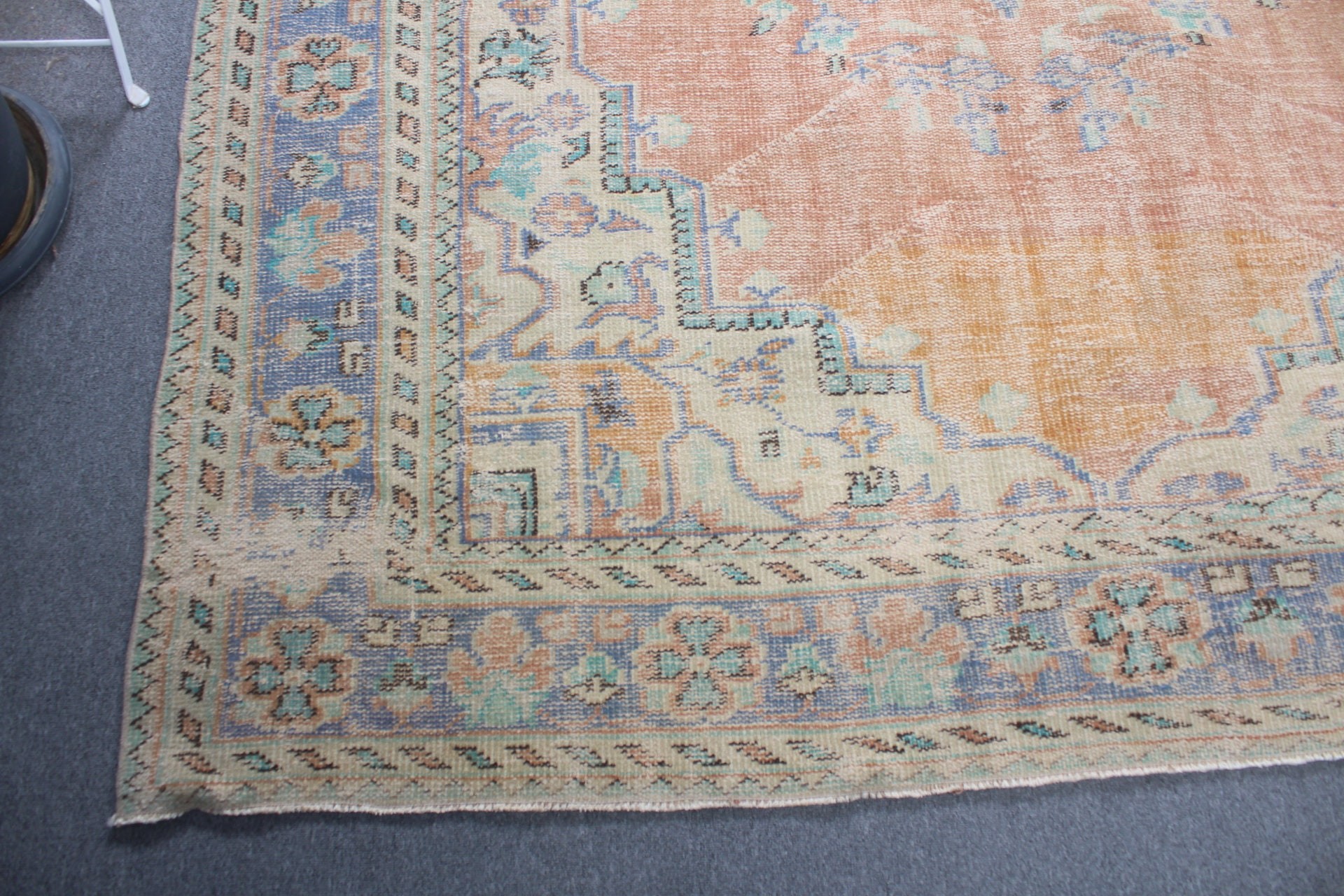 Salon Rugs, Oushak Rug, Vintage Rugs, Orange  7x10.5 ft Oversize Rug, Office Rug, Oriental Rugs, Saloon Rugs, Turkish Rug