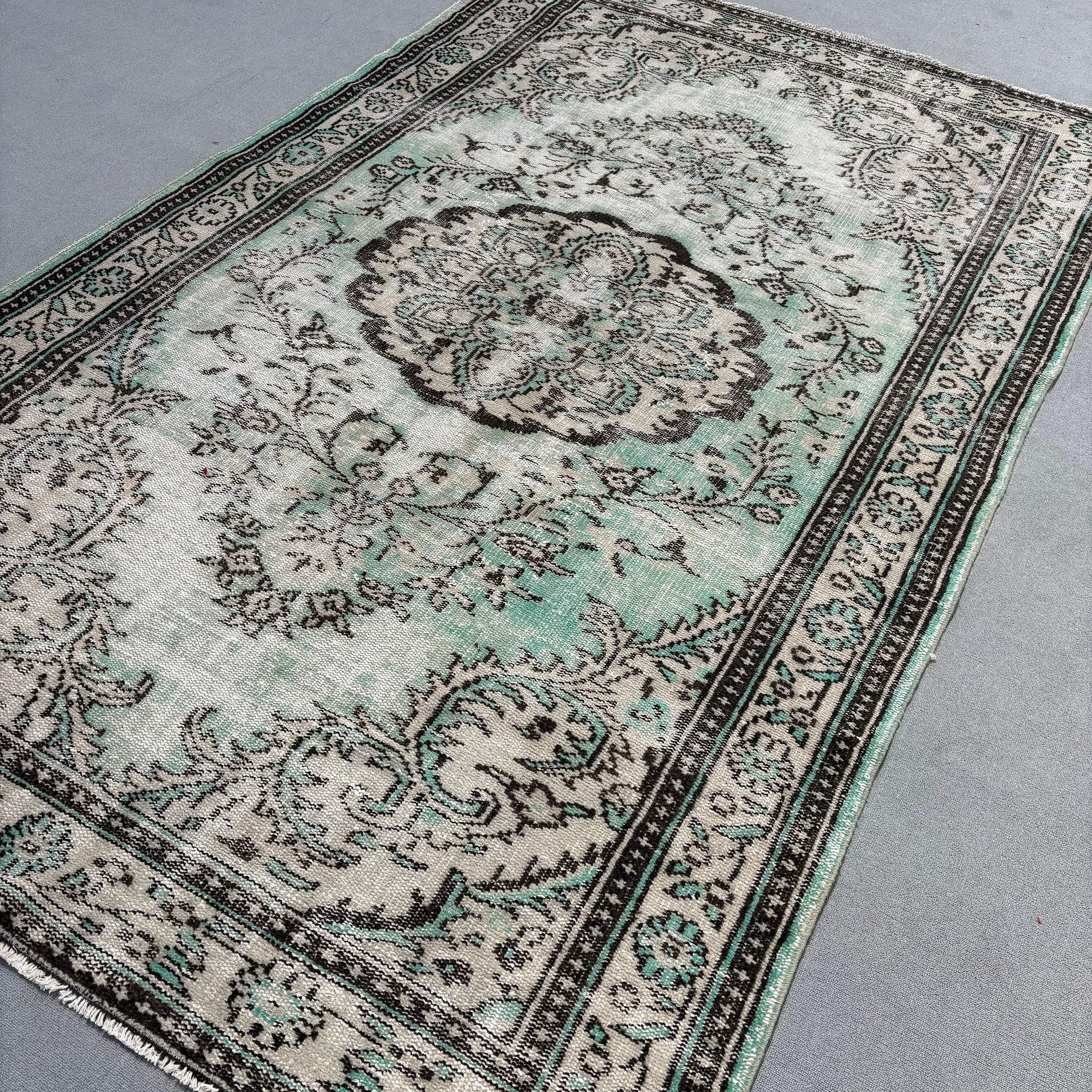 Oryantal Halı, Oturma Odası Halısı, Türk Halısı, Vintage Halı, Kabile Halısı, Yeşil Yün Halı, 5.9x9.4 ft Büyük Halı, Yemek Odası Halıları