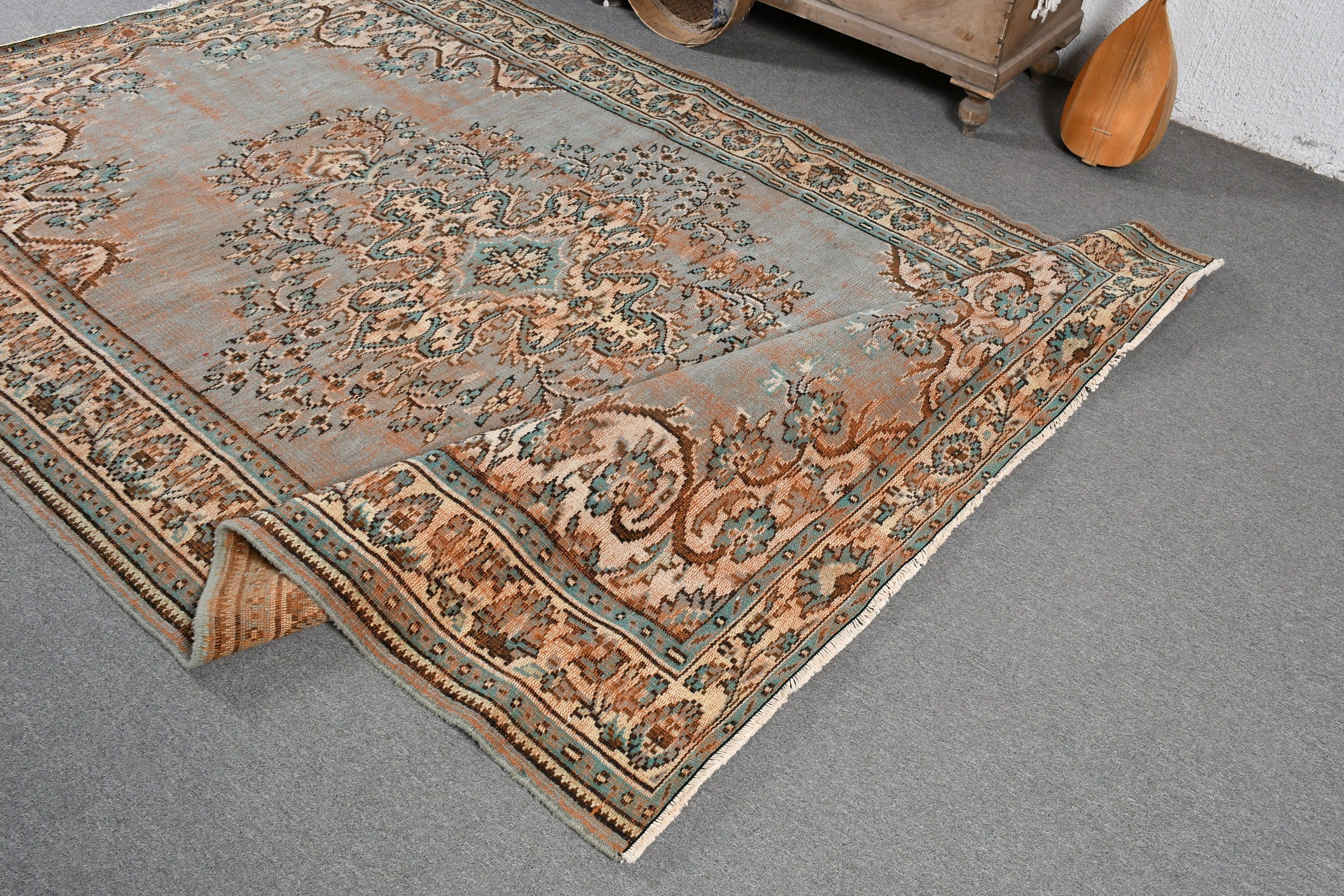 Oturma Odası Halısı, Vintage Halı, Oryantal Halı, Mutfak Halısı, Yemek Odası Halıları, 5.9x9.4 ft Büyük Halı, Yer Halısı, Yeşil Mutfak Halısı, Türk Halıları