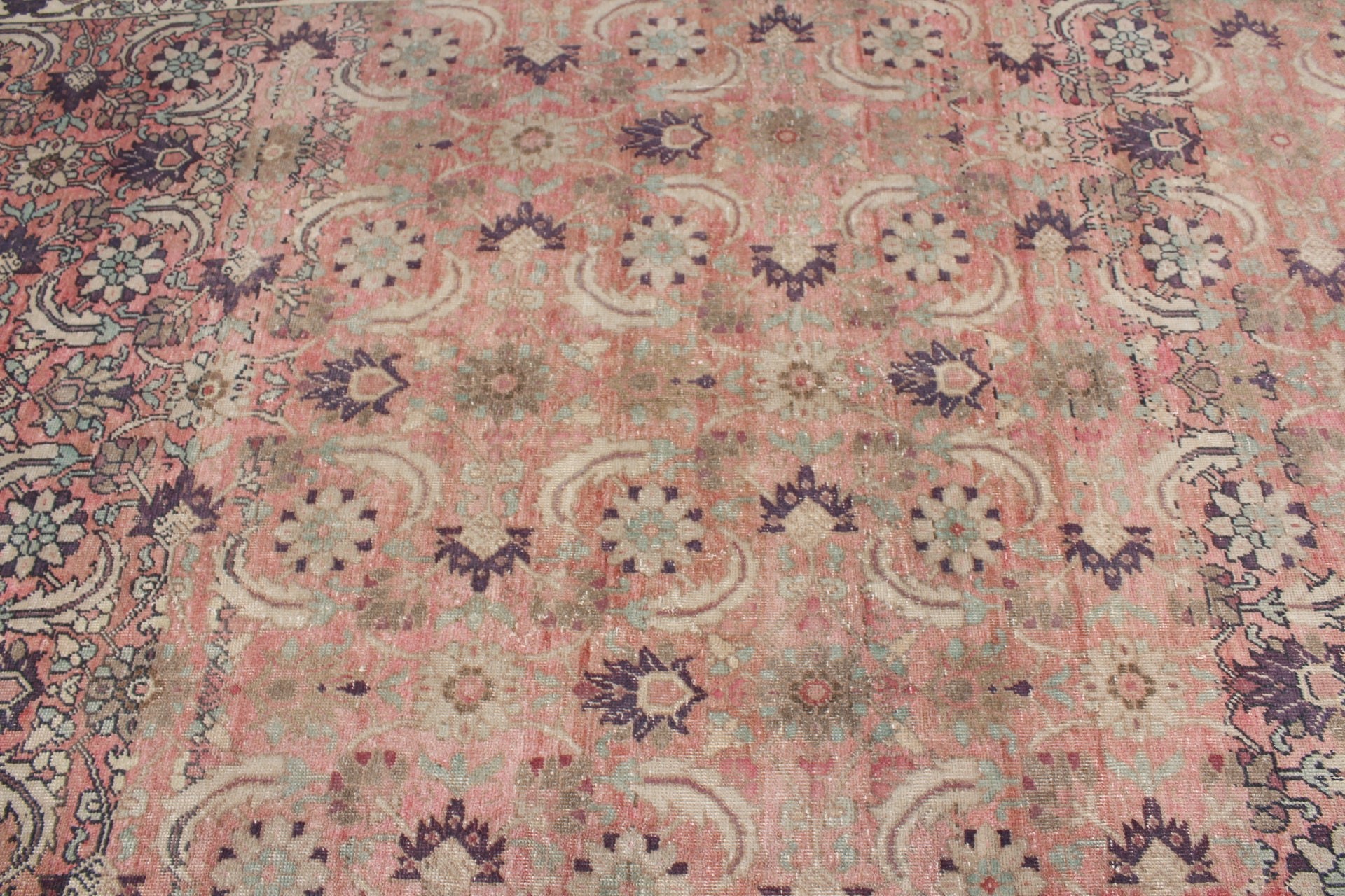 Vintage Halılar, Pembe Antika Halılar, Anadolu Halısı, 6.8x11.1 ft Büyük Boy Halı, Oturma Odası Halıları, Yemek Odası Halısı, Yer Halıları, Türk Halısı