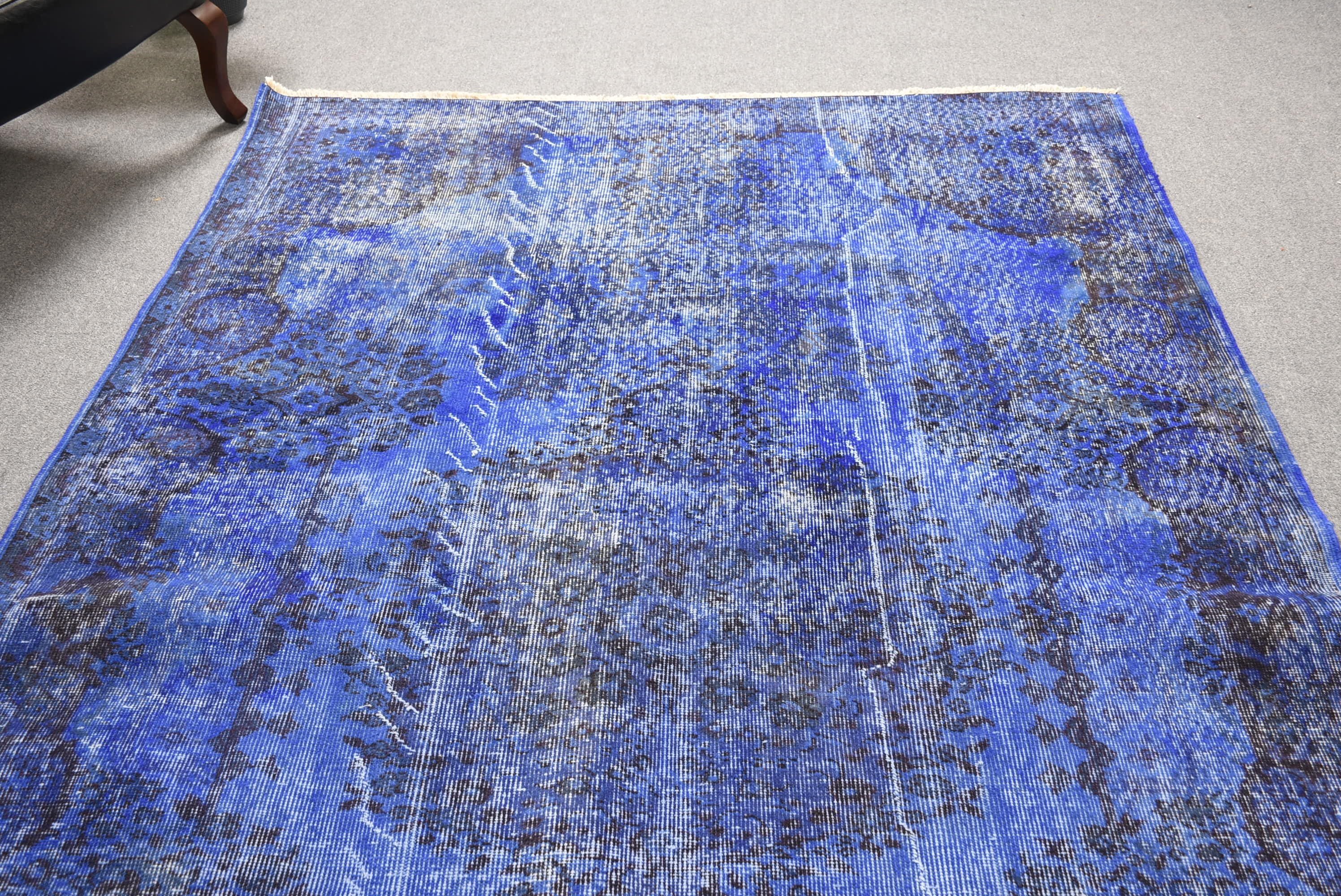 Cool Rug, Turkish Rug, Vintage Rug, Floor Rug, Blue Bedroom Rugs, 5.7x8.9 ft Large Rugs, Salon Rugs, Rugs for Bedroom, Dining Room Rugs