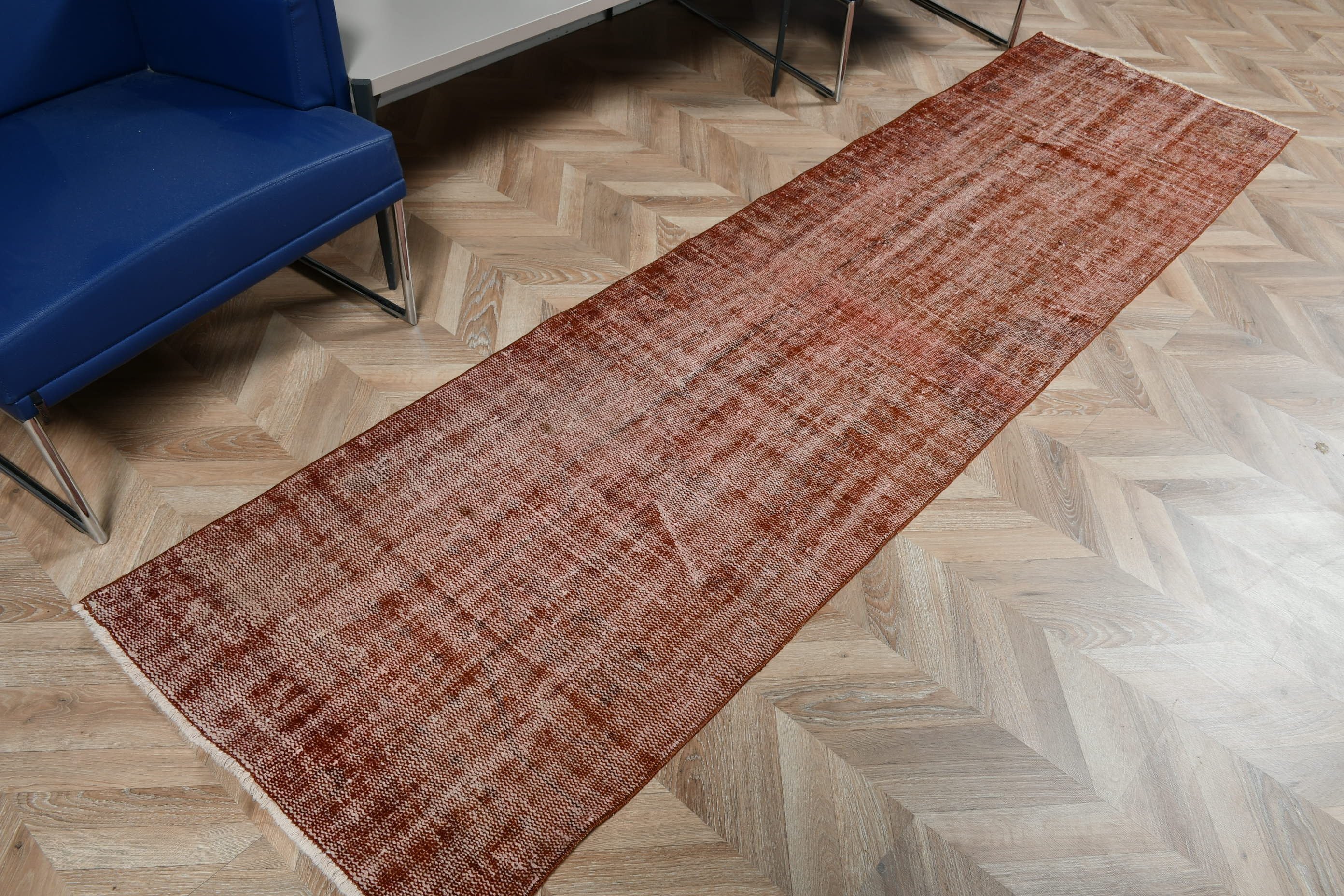 Retro Rugs, Brown  2.5x9.4 ft Runner Rugs, Turkish Rug, Corridor Rug, Oriental Rug, Anatolian Rug, Stair Rugs, Vintage Rug