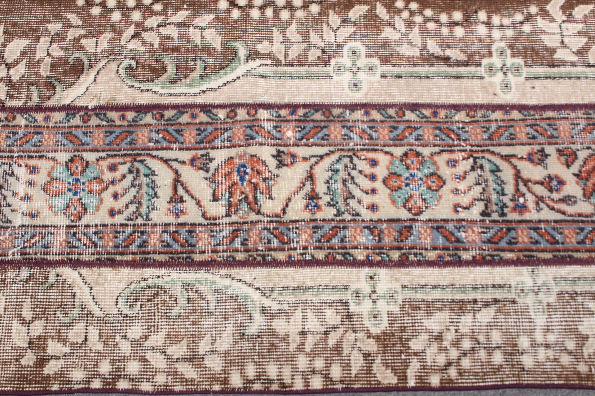 Kapı Paspas Halıları, Yatak Odası Halıları, Bej Antika Halılar, Banyo Halısı, Türk Halıları, Vintage Halı, Eski Halı, 2.1x4.4 ft Küçük Halı