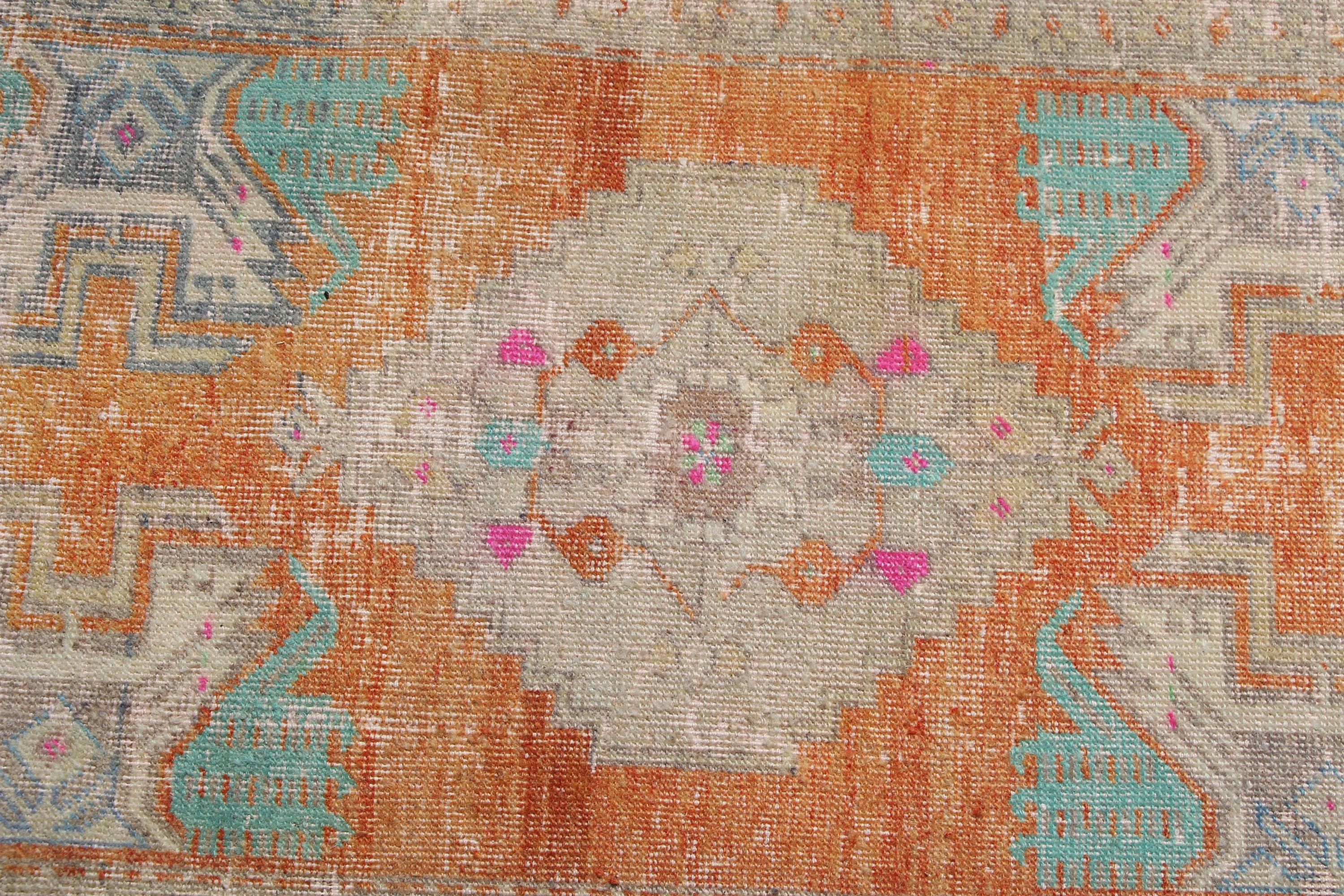 Oushak Rug, Rugs for Bedroom, Vintage Rug, Turkish Rug, 1.6x3 ft Small Rug, Oriental Rug, Bath Rugs, Orange Anatolian Rug, Car Mat Rugs