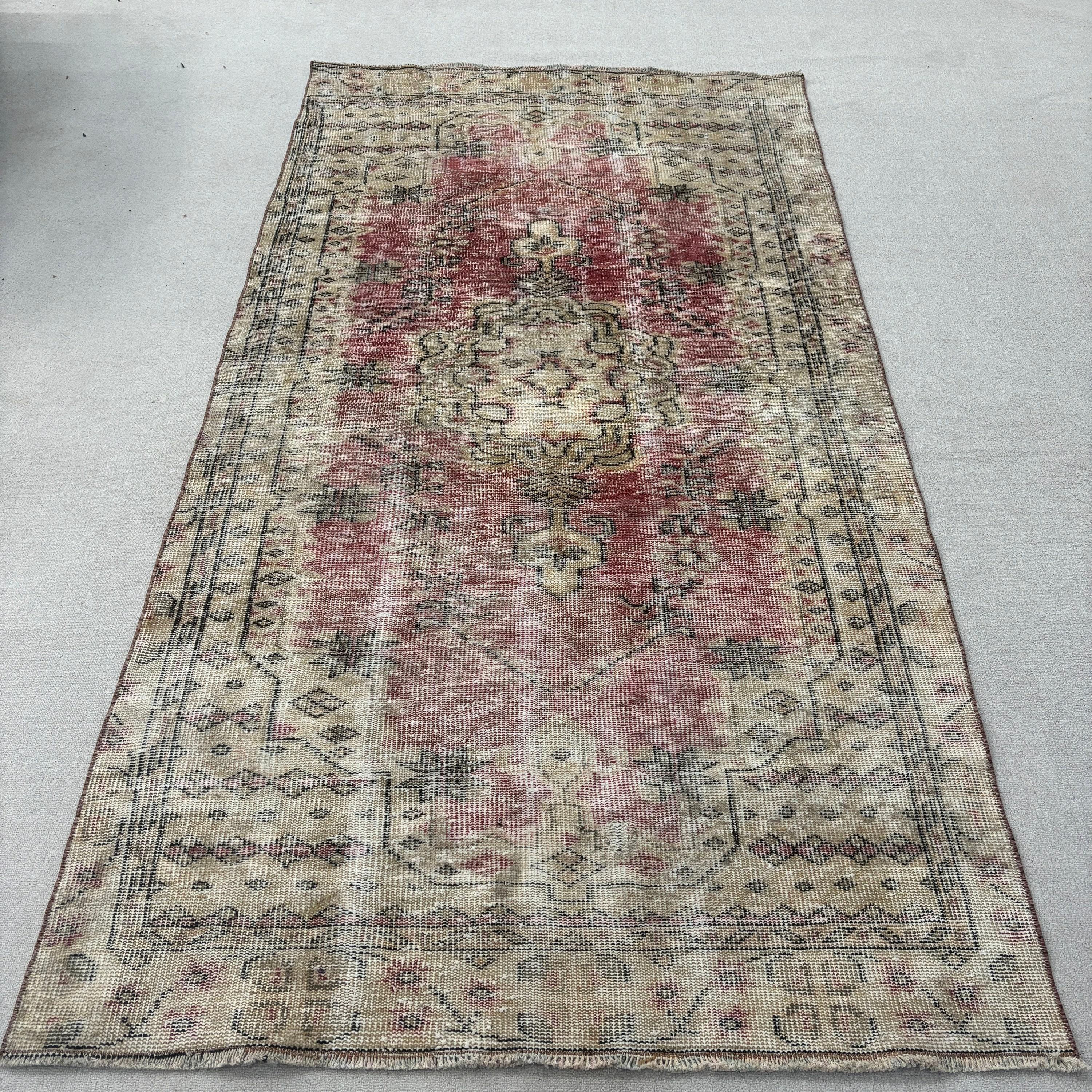 4,3x8,3 ft Alan Halıları, Bohem Halısı, Vintage Halılar, Yatak Odası Halısı, Türk Halıları, Kapalı Alan Halısı, El Dokuma Halıları, Pembe Anadolu Halıları, Boho Alan Kilimi