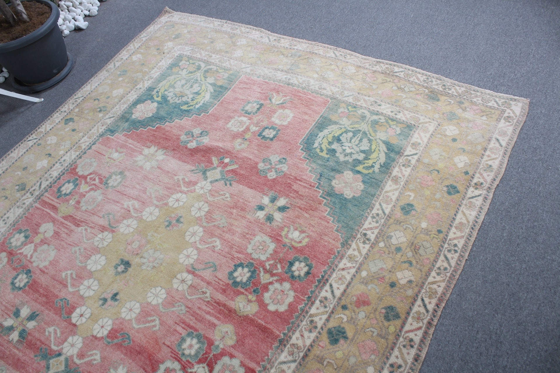 6x8.4 ft Büyük Halı, Türk Halısı, Oturma Odası Halısı, Yatak Odası Halısı, Fas Halıları, Yer Halısı, Yatak Odası Halıları, Vintage Halılar, Pembe Fas Halısı