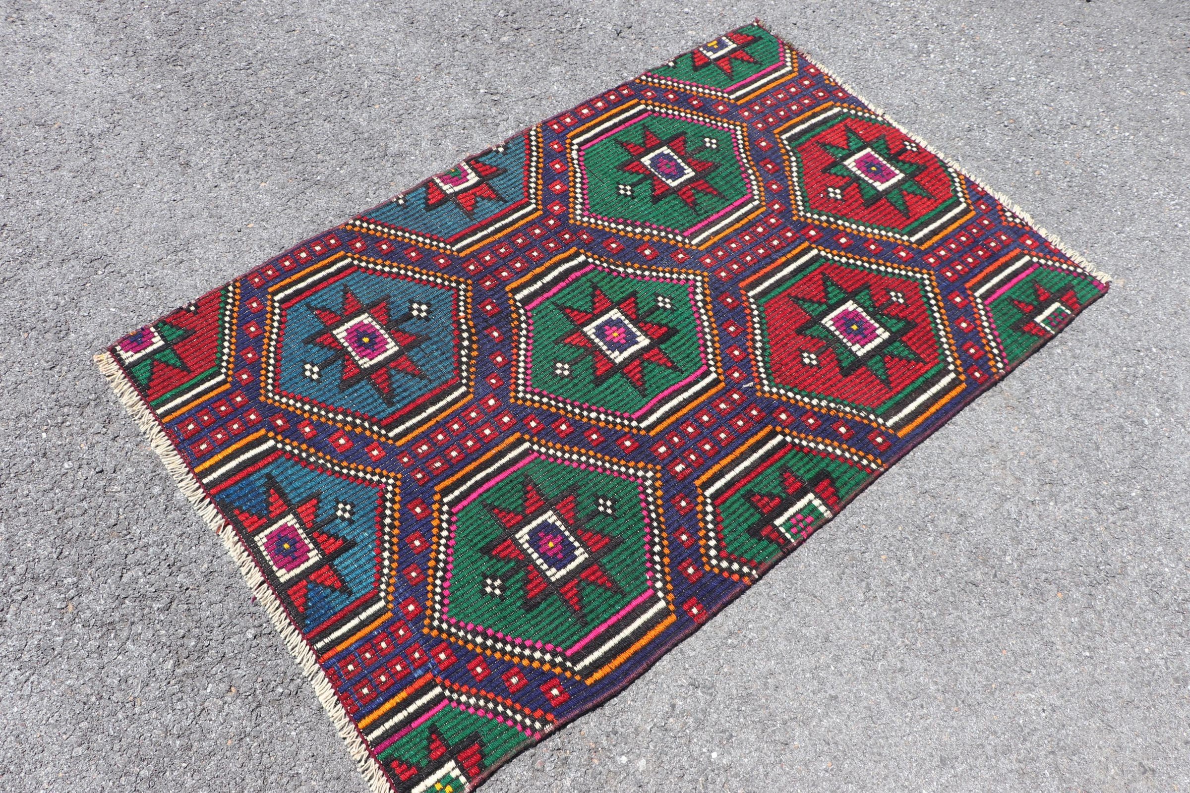 3x4.6 ft Small Rugs, Kilim, Rugs for Door Mat, Oriental Rug, Turkish Rug, Vintage Rug, Anatolian Rug, Red Floor Rugs, Bathroom Rug, Old Rug