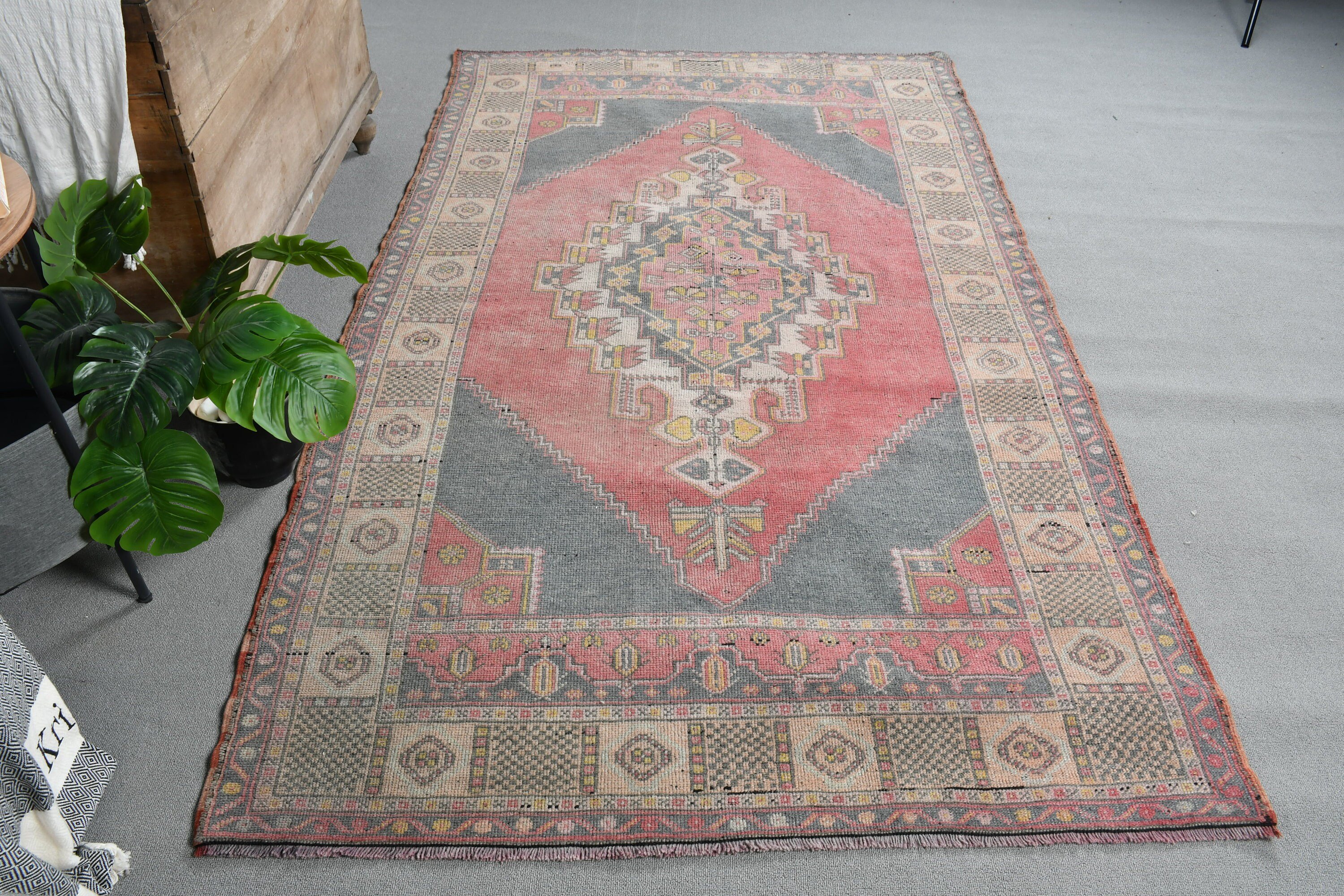 Red Home Decor Rug, Floor Rug, Vintage Rugs, Nursery Rugs, Ethnic Rug, Rugs for Nursery, Oriental Rug, Turkish Rug, 4.6x7.8 ft Area Rugs