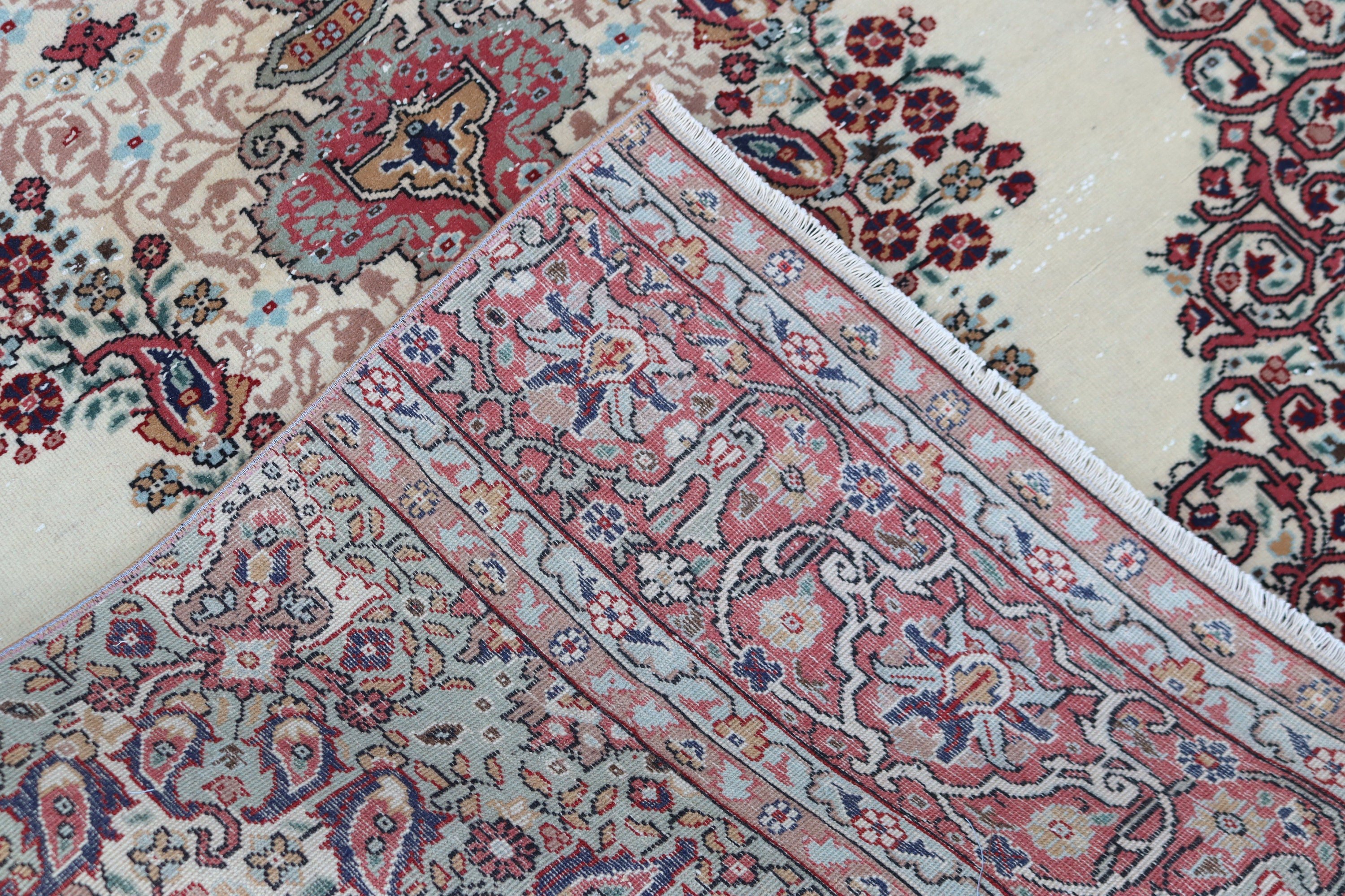 Vintage Halılar, Havalı Halı, Salon Halıları, Türk Halısı, Bej Fas Halısı, Büyük Vintage Halılar, Oushak Halıları, Aztek Halısı, 4,7x9,9 ft Büyük Halı