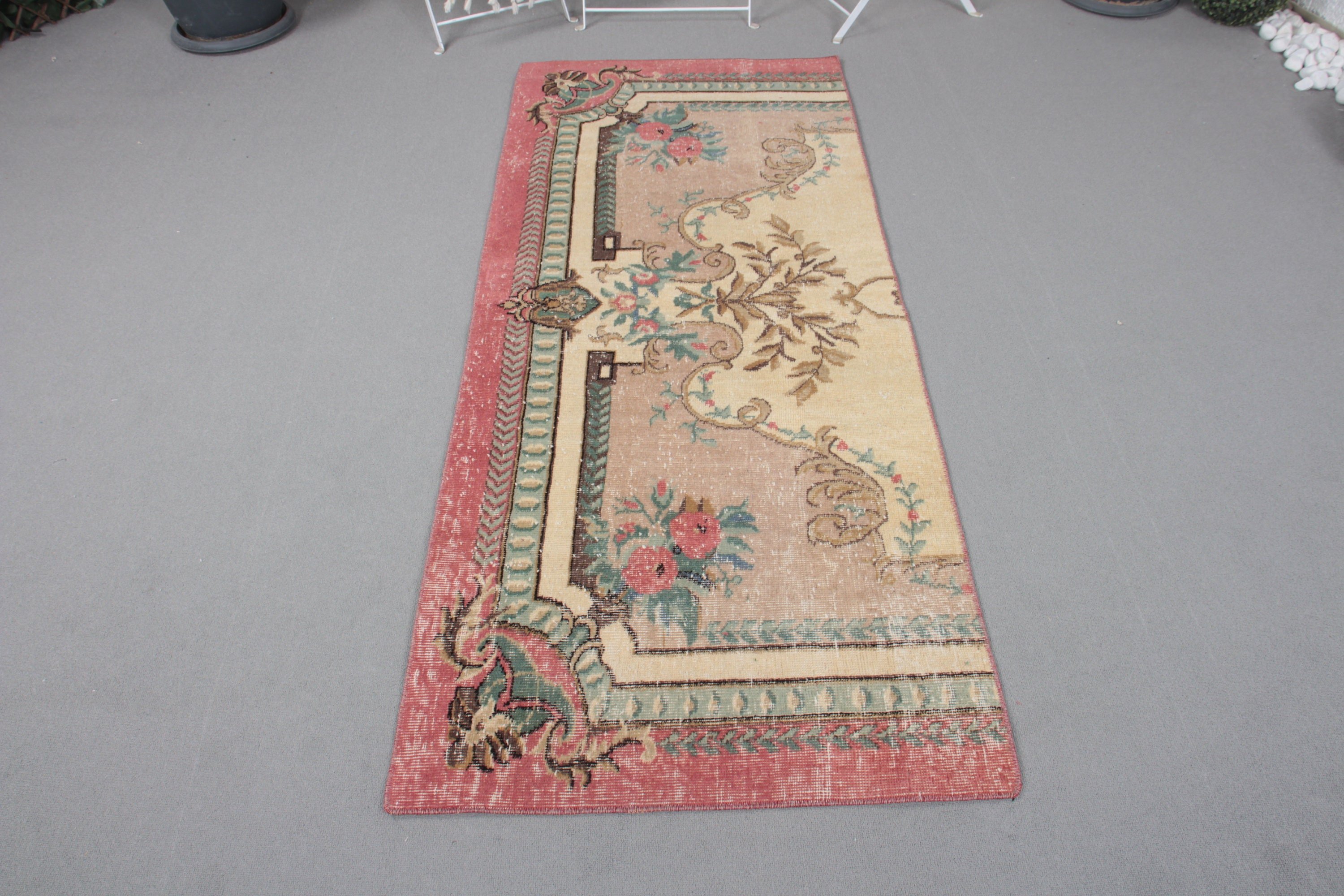 Rugs for Nursery, Turkish Rug, Bedroom Rug, Entry Rug, Oriental Rug, 2.6x6.3 ft Accent Rug, Vintage Rugs, Kitchen Rug, Beige Floor Rugs