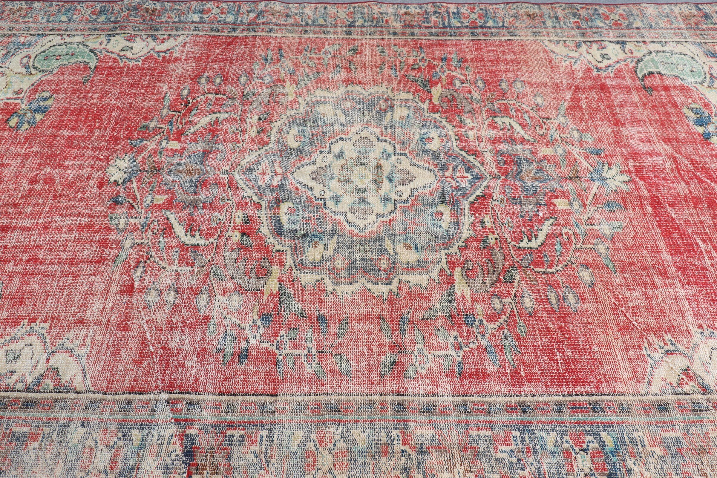 Living Room Rug, Turkish Rugs, Salon Rugs, Rugs for Bedroom, 5.5x9.3 ft Large Rugs, Cool Rugs, Vintage Rug, Moroccan Rug, Red Cool Rug