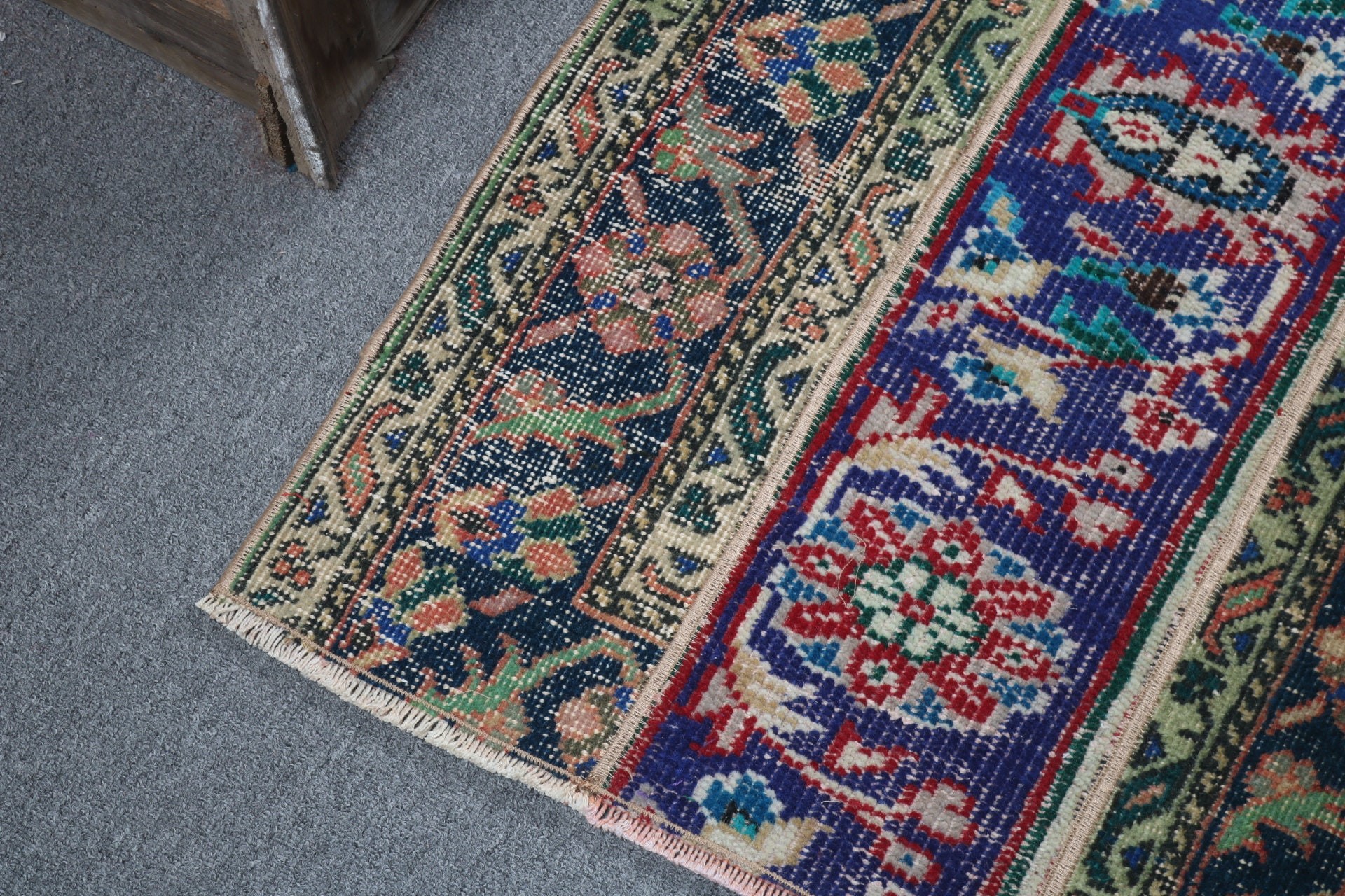 Türk Halıları, Oryantal Halı, Banyo Halıları, Soğuk Halı, Vintage Halılar, Duvara Asılı Halılar, 2.1x4.5 ft Küçük Halılar, Yeşil Yün Halı, Araba Paspas Halıları