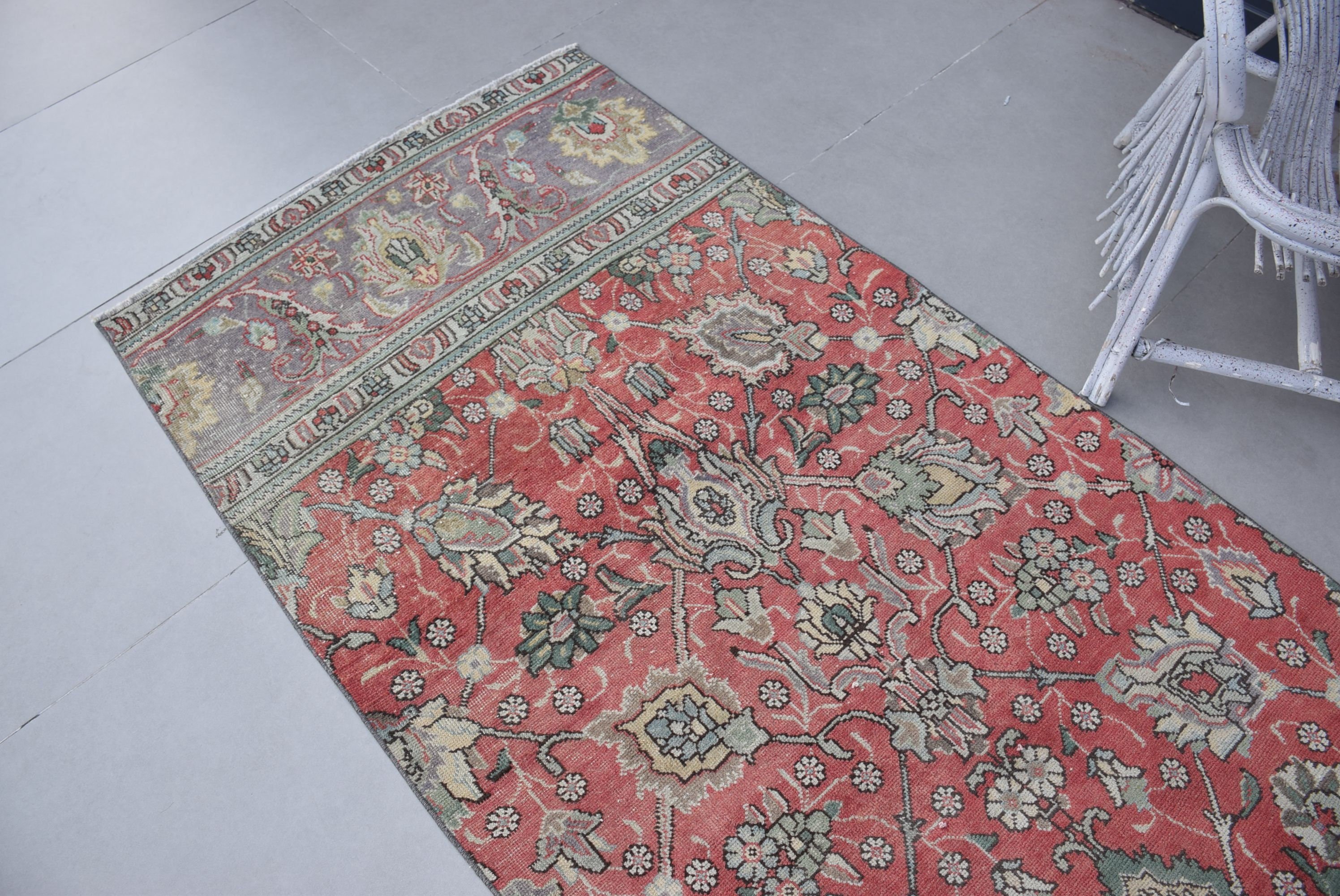 3.3x11.2 ft Runner Halı, Türk Halısı, Kırmızı Ev Dekor Halısı, Runner Halıları, Yer Halısı, Mutfak Halısı, Koridor Halıları, Vintage Halı